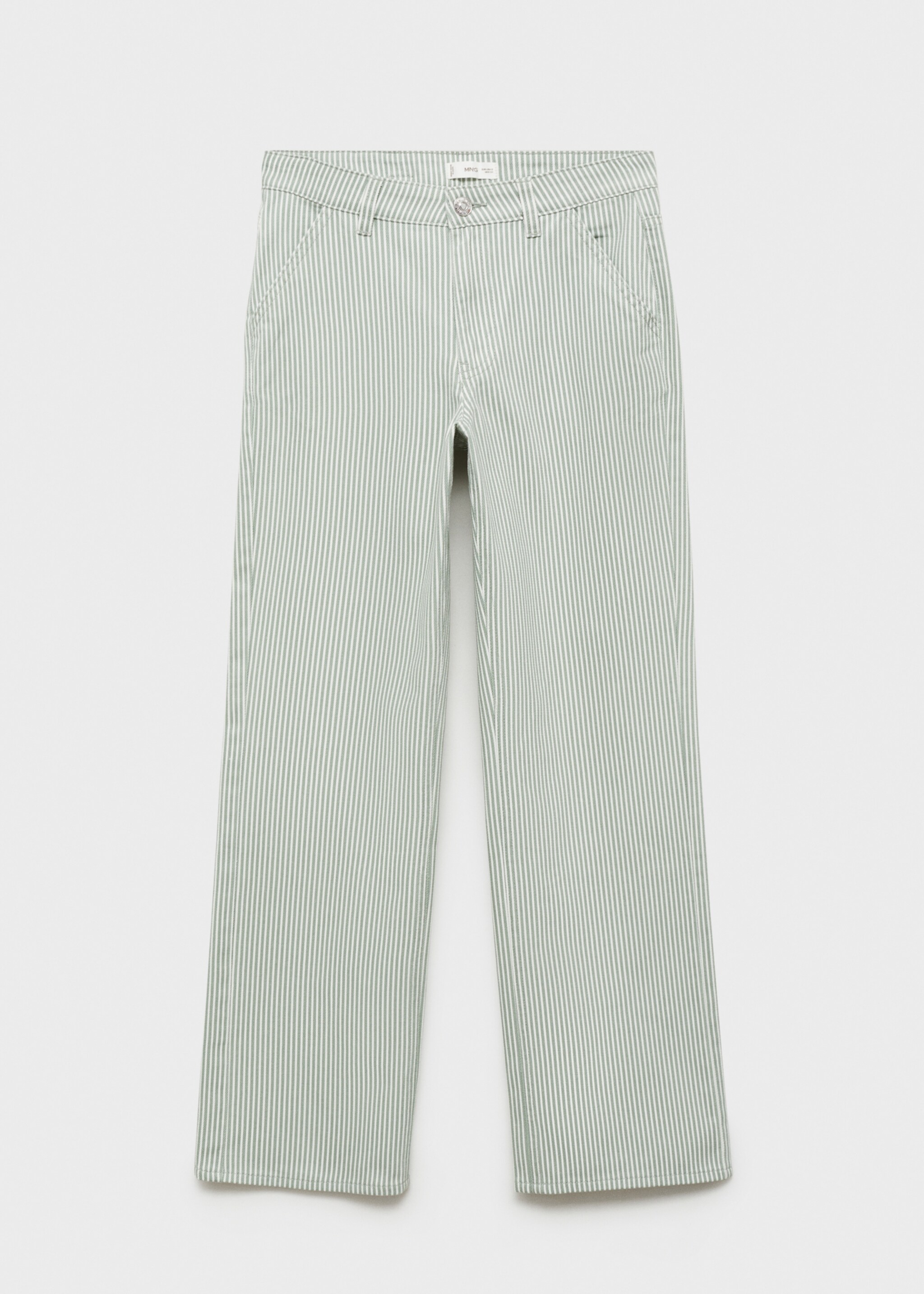 Jean straight-fit à rayures - Article sans modèle, Vert pastel. Ref: 87091520-00.