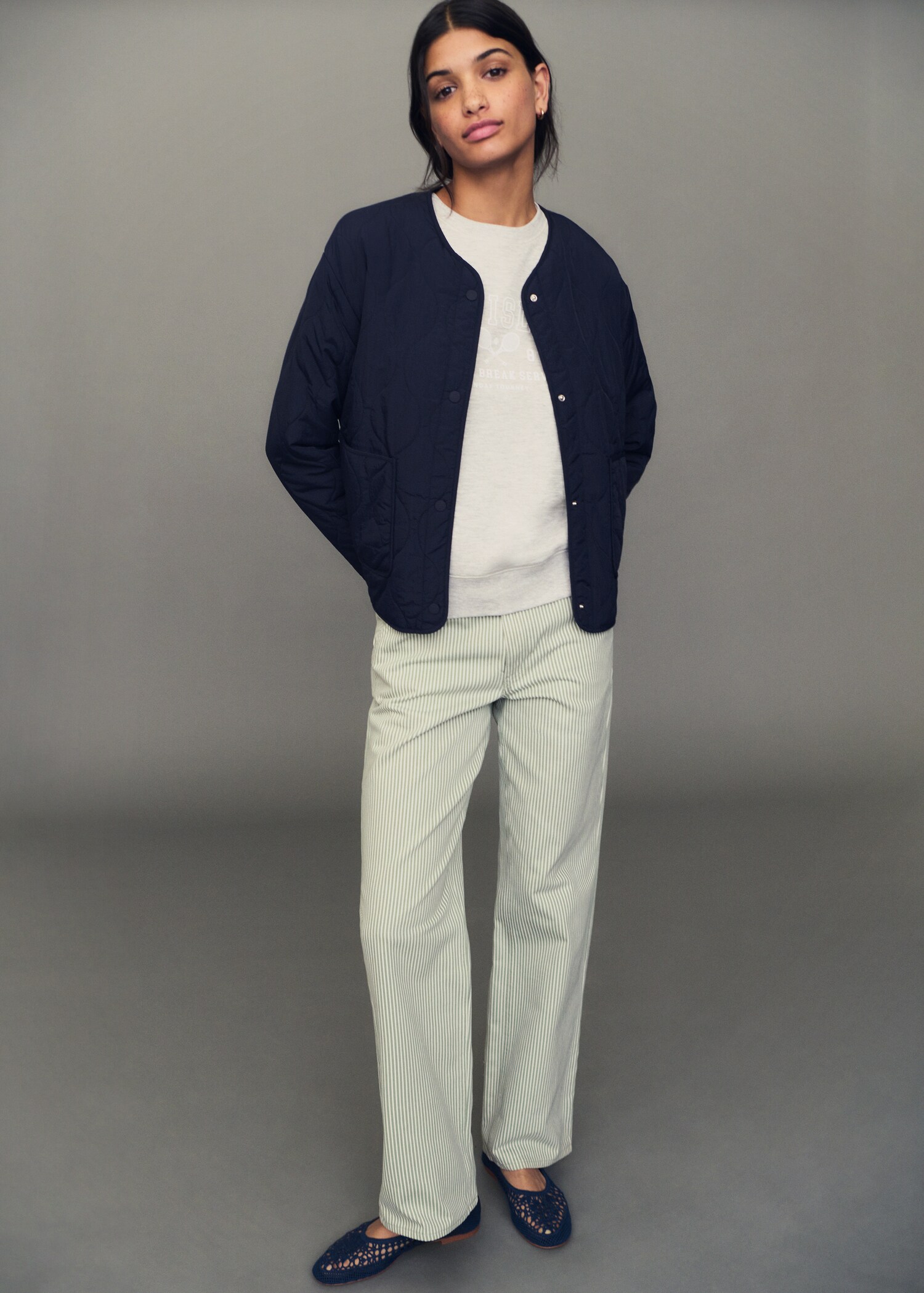 Straight-fit striped jeans - Details of the article 5