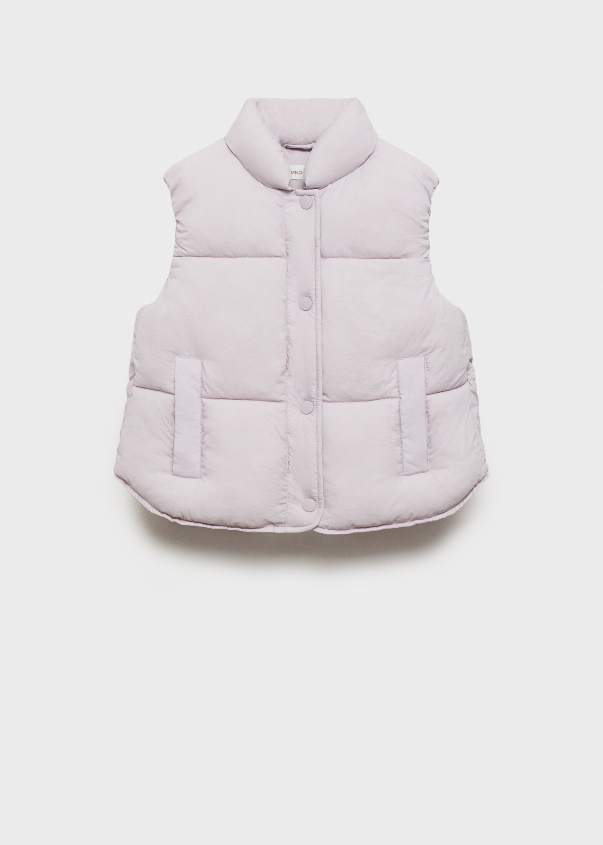 Quiltad väst knappar - Artikel utan modell, Ljus/ pastell lila. Ref: 87092534-00.