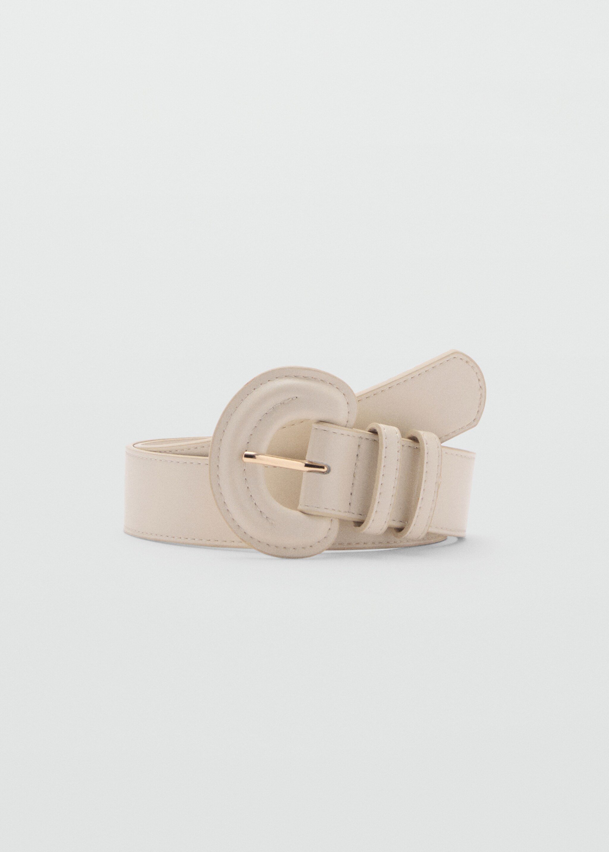 Oval buckle belt - Article without model, Ecru. Ref: 87092535-00.