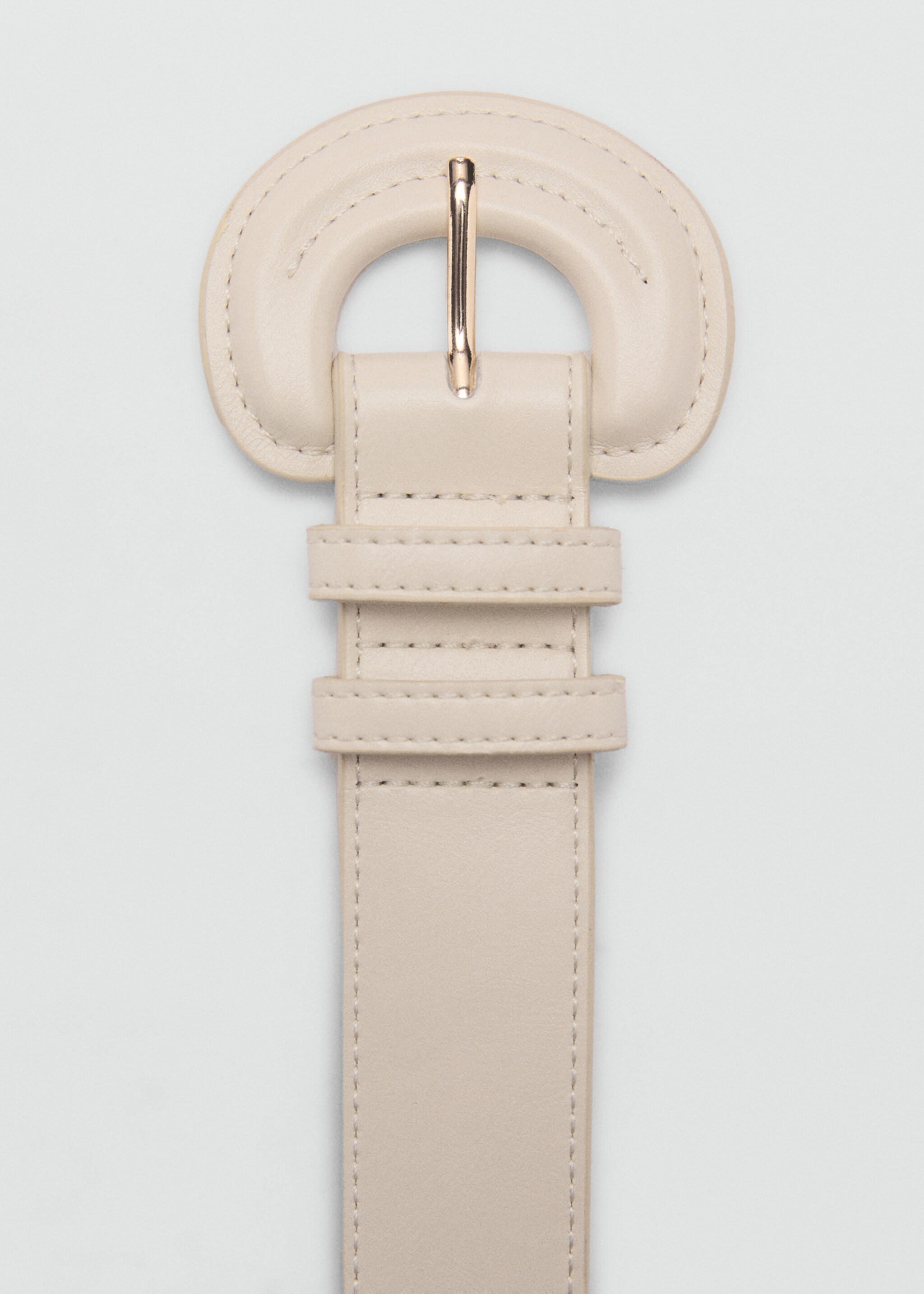 Oval buckle belt - Details of the article 1, Ecru. Ref: 87092535-00.