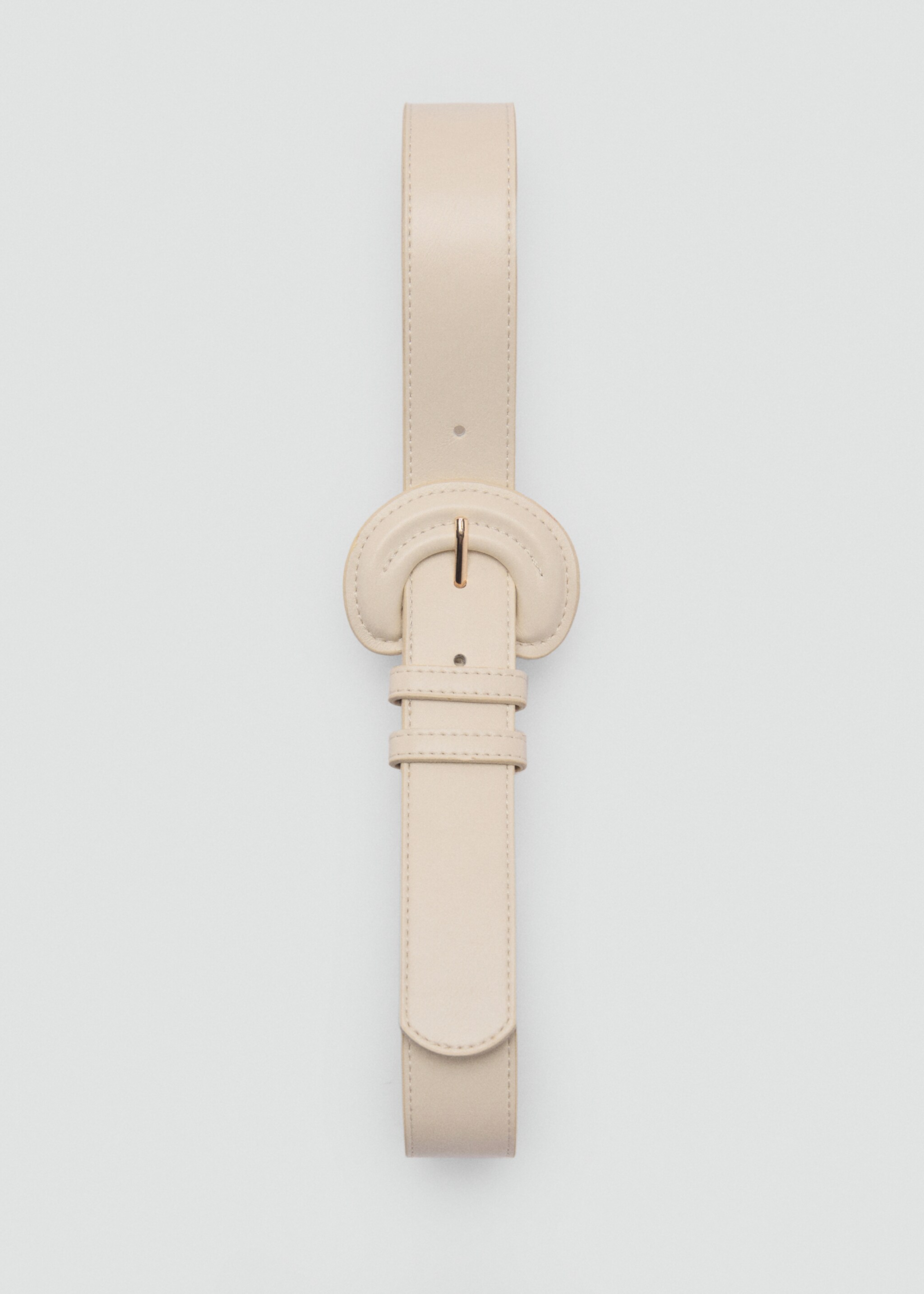Oval buckle belt - Details of the article 2, Ecru. Ref: 87092535-00.
