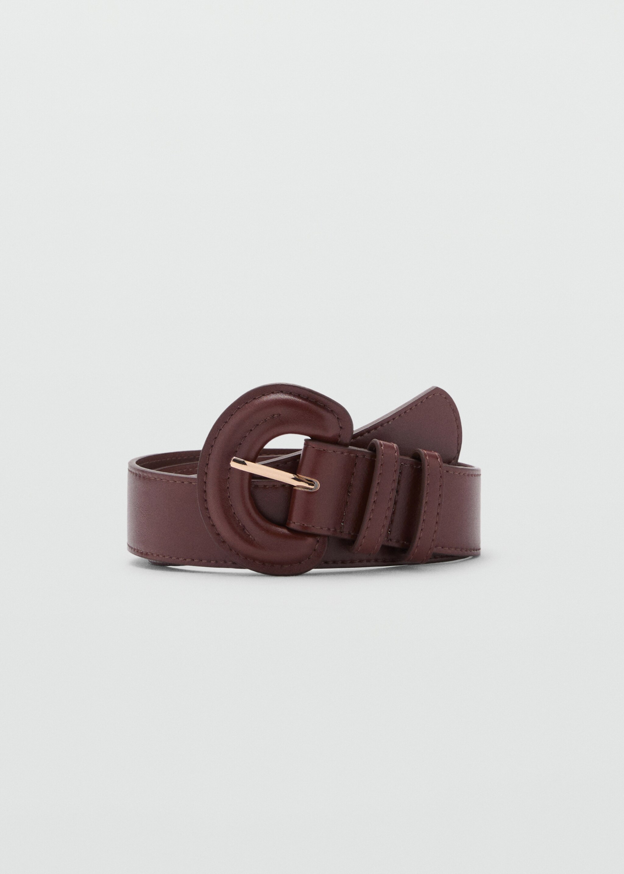 Oval buckle belt - Article without model, Brown. Ref: 87092535-00.