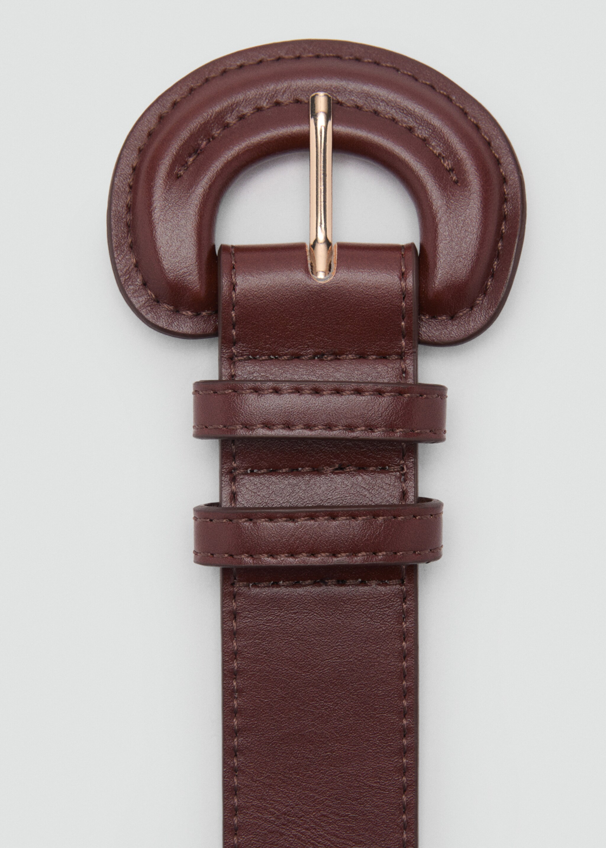 Oval buckle belt - Details of the article 1, Brown. Ref: 87092535-00.