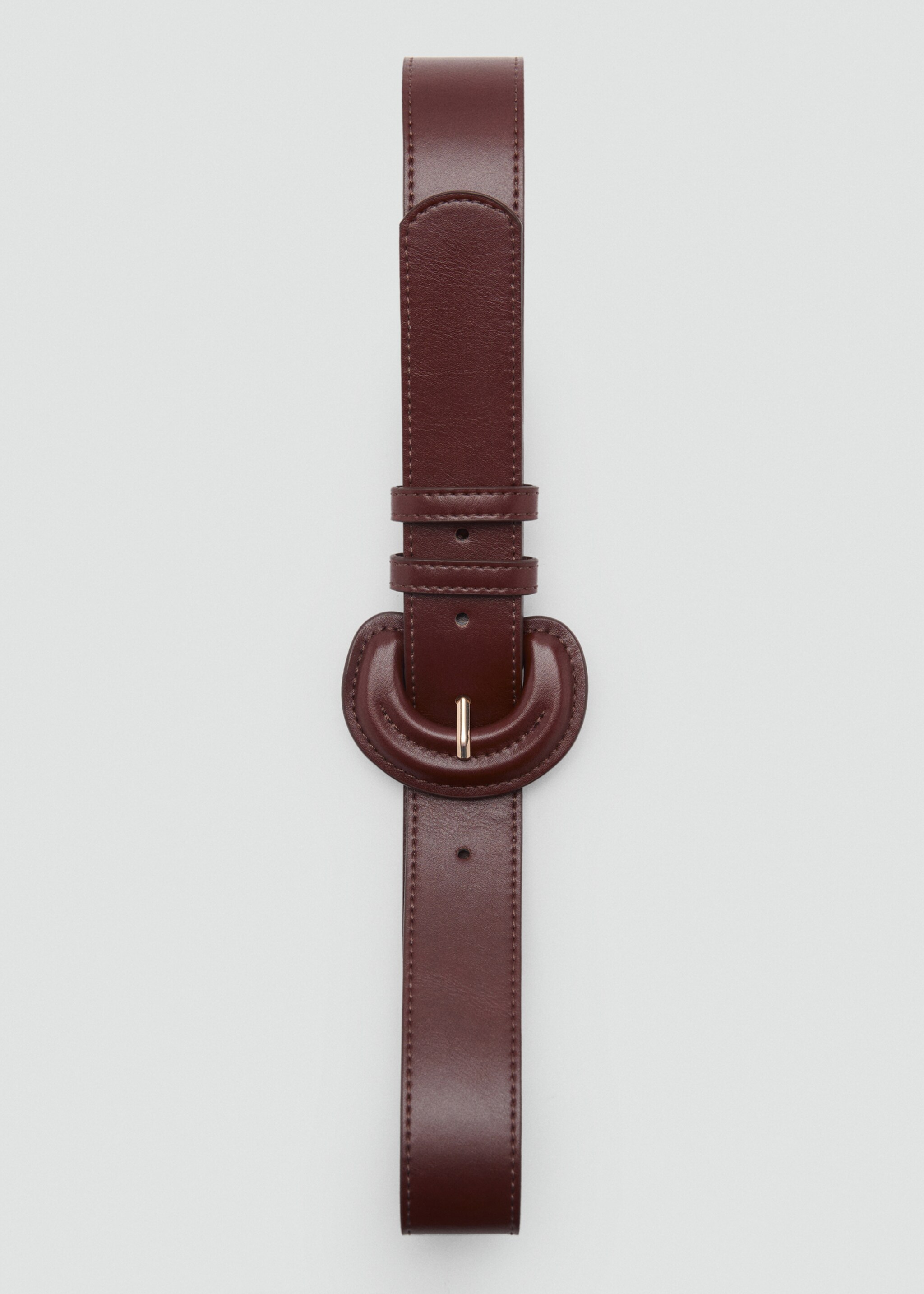 Oval buckle belt - Details of the article 2, Brown. Ref: 87092535-00.
