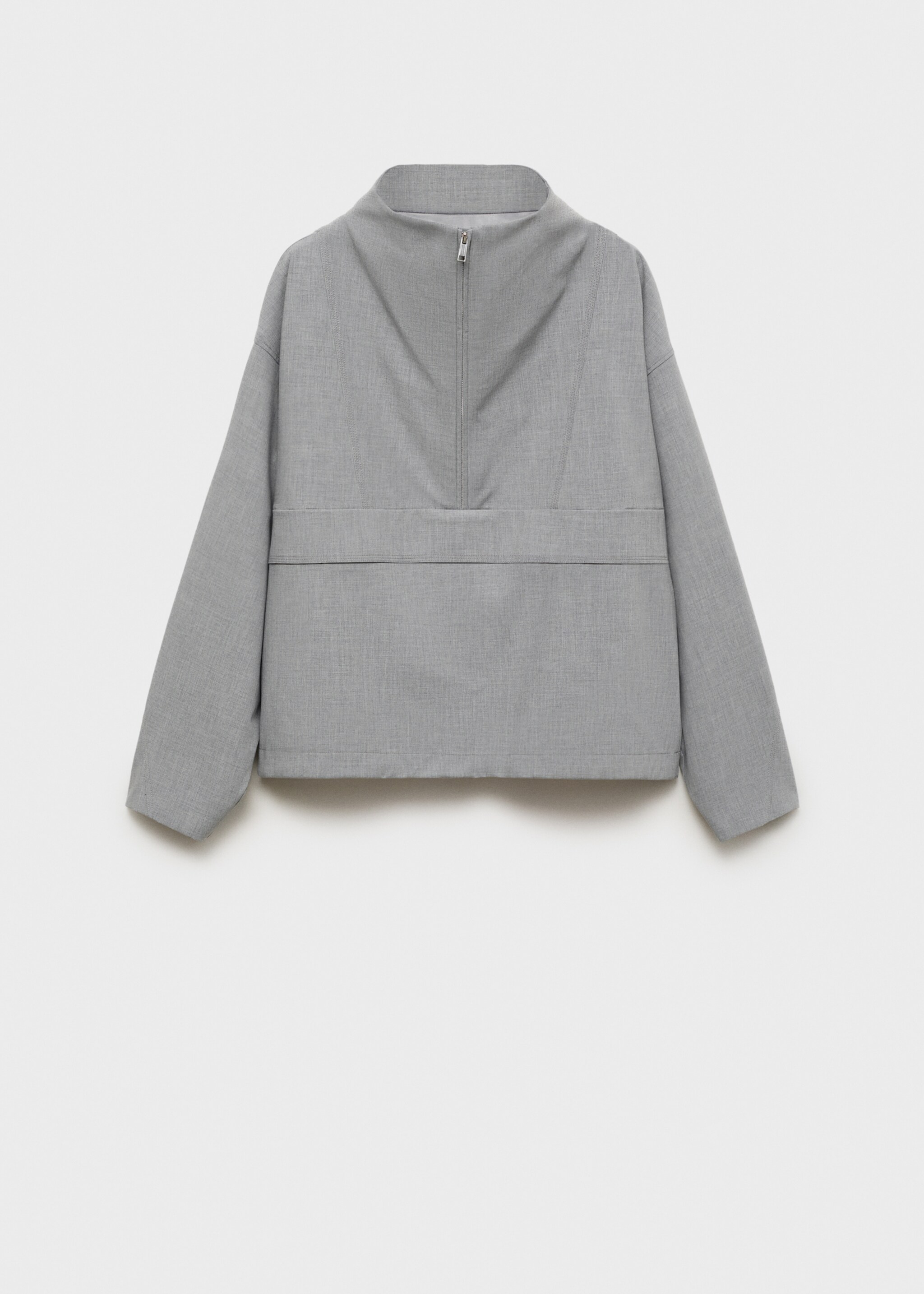 Oversized parka with zip - Article without model, Grey. Ref: 87092538-00.