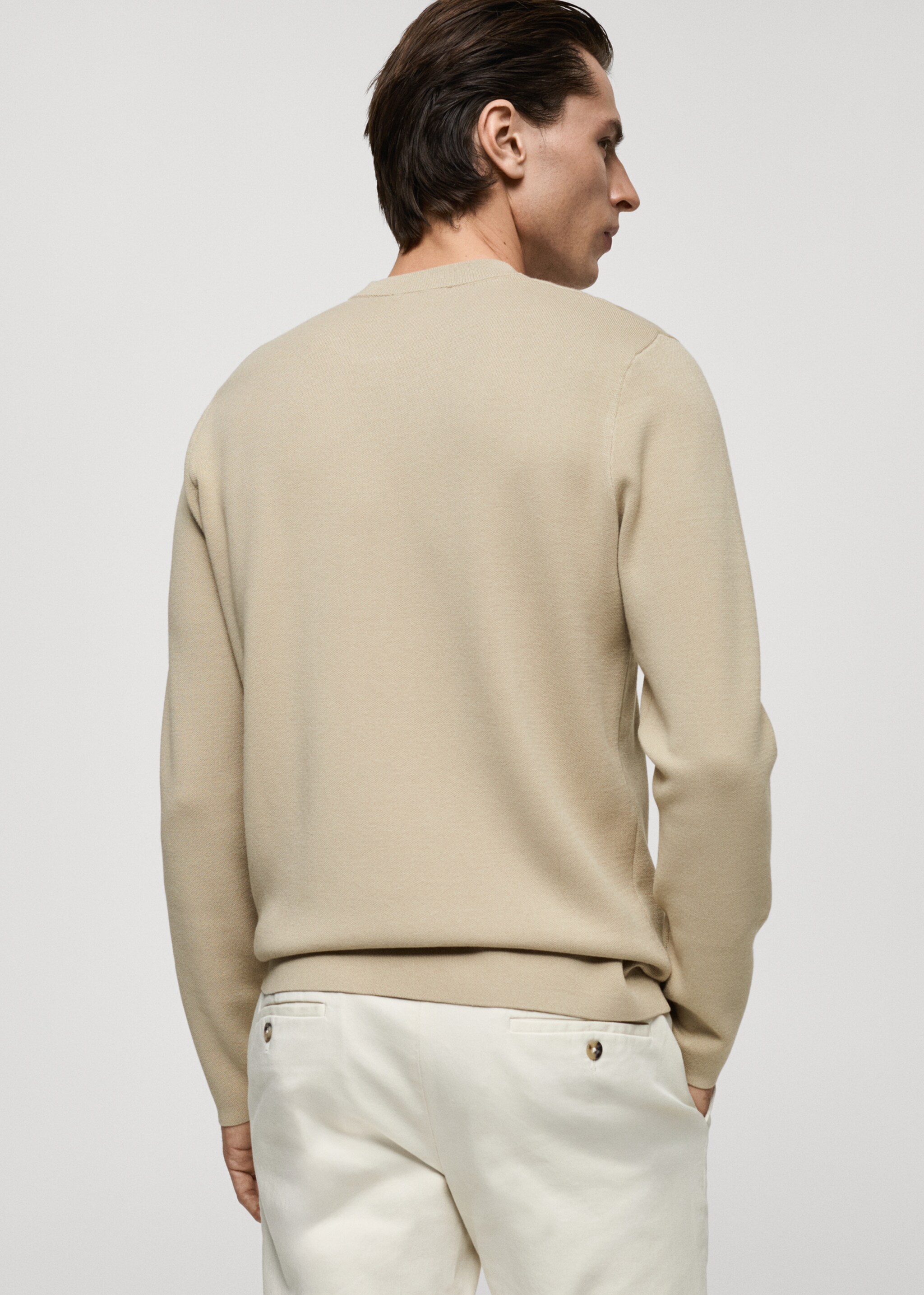 Medium-knit regular-fit sweater - Reverse of the article, Beige. Ref: 87092889-00.