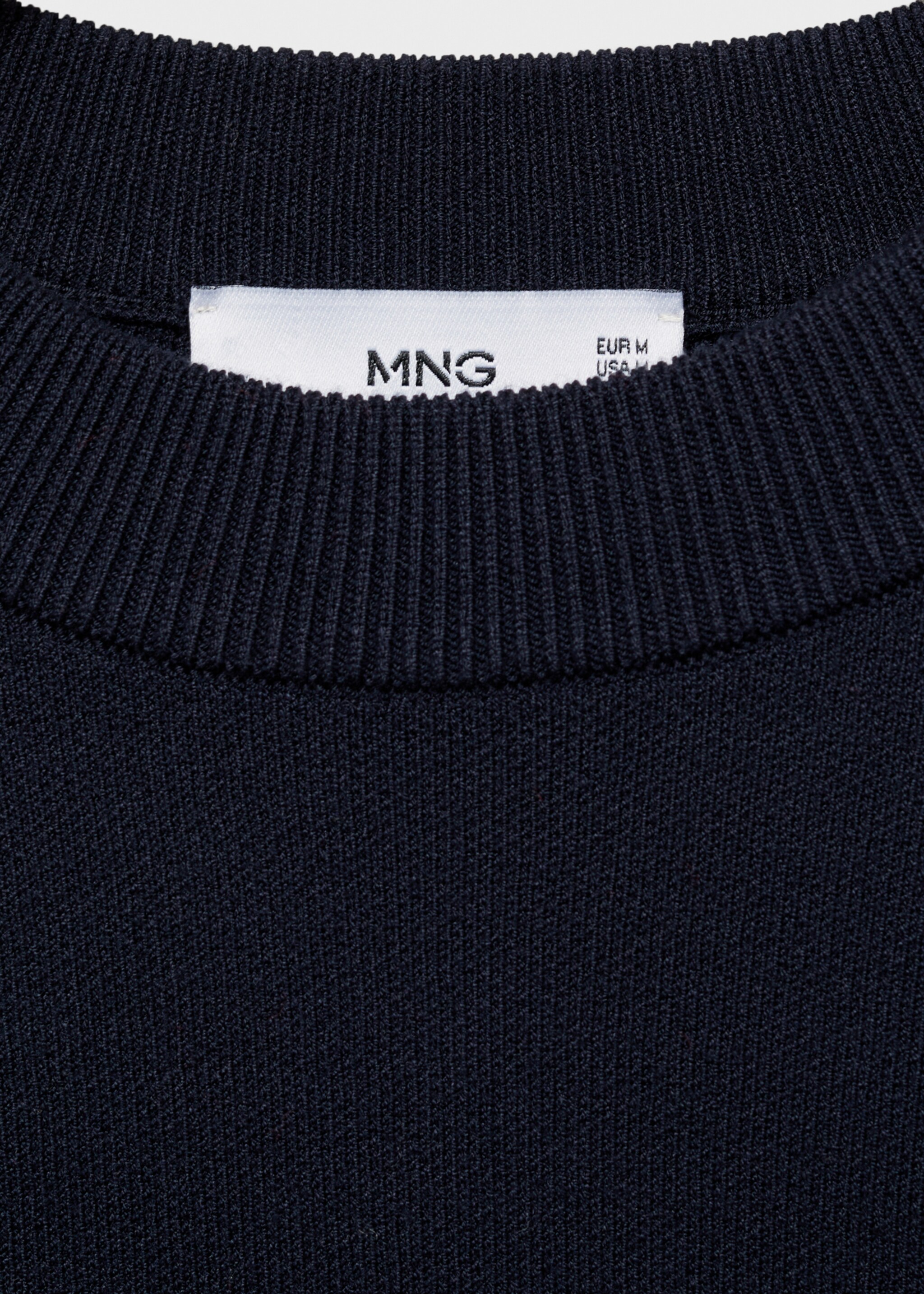 Medium-knit regular-fit sweater - Details of the article 8, Dark Navy. Ref: 87092889-00.