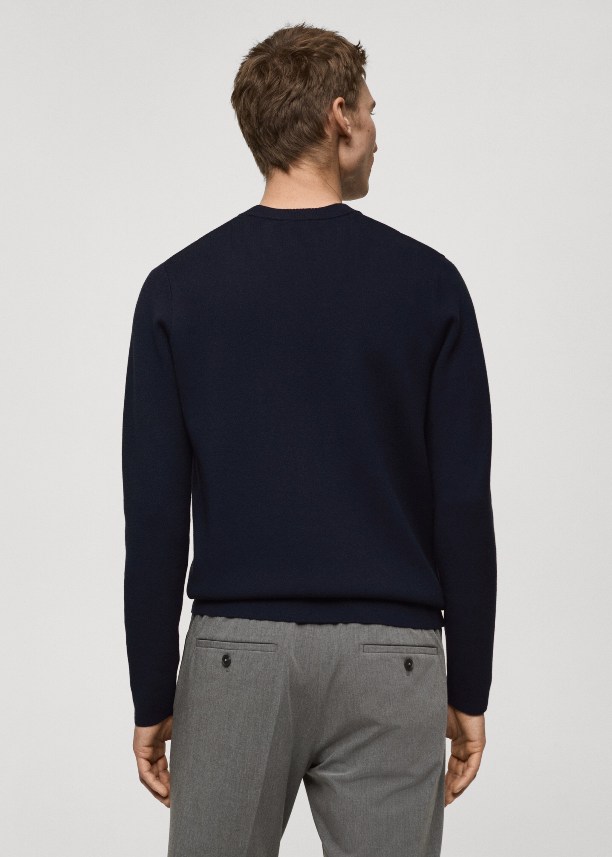 Medium-knit regular-fit sweater - Reverse of the article, Dark Navy. Ref: 87092889-00.
