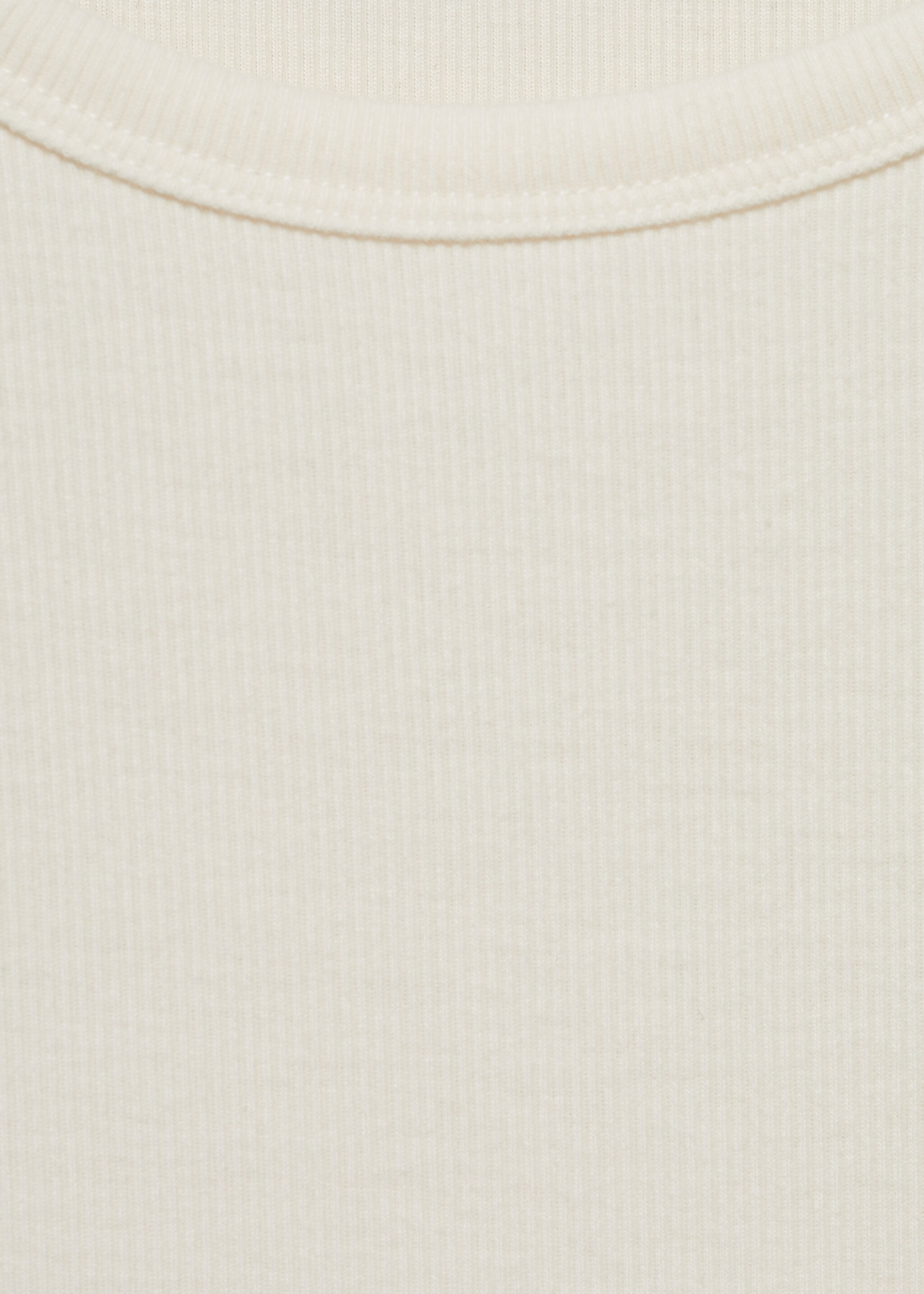 Geribd gebreid T-shirt met ronde hals - Detail van het artikel 8, Vanille. Ref: 87092893-00.