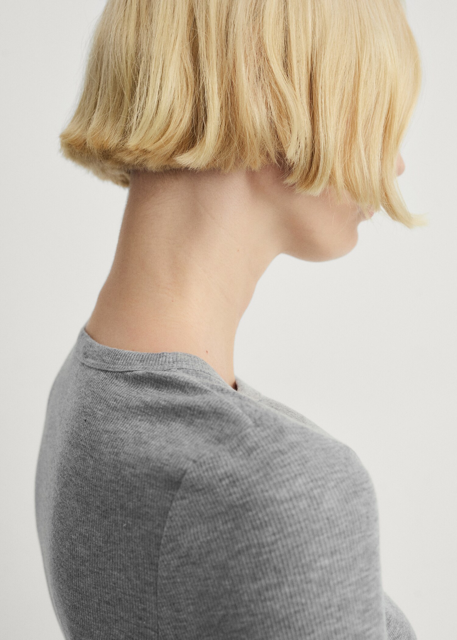 Geribd gebreid T-shirt met ronde hals - Detail van het artikel 6