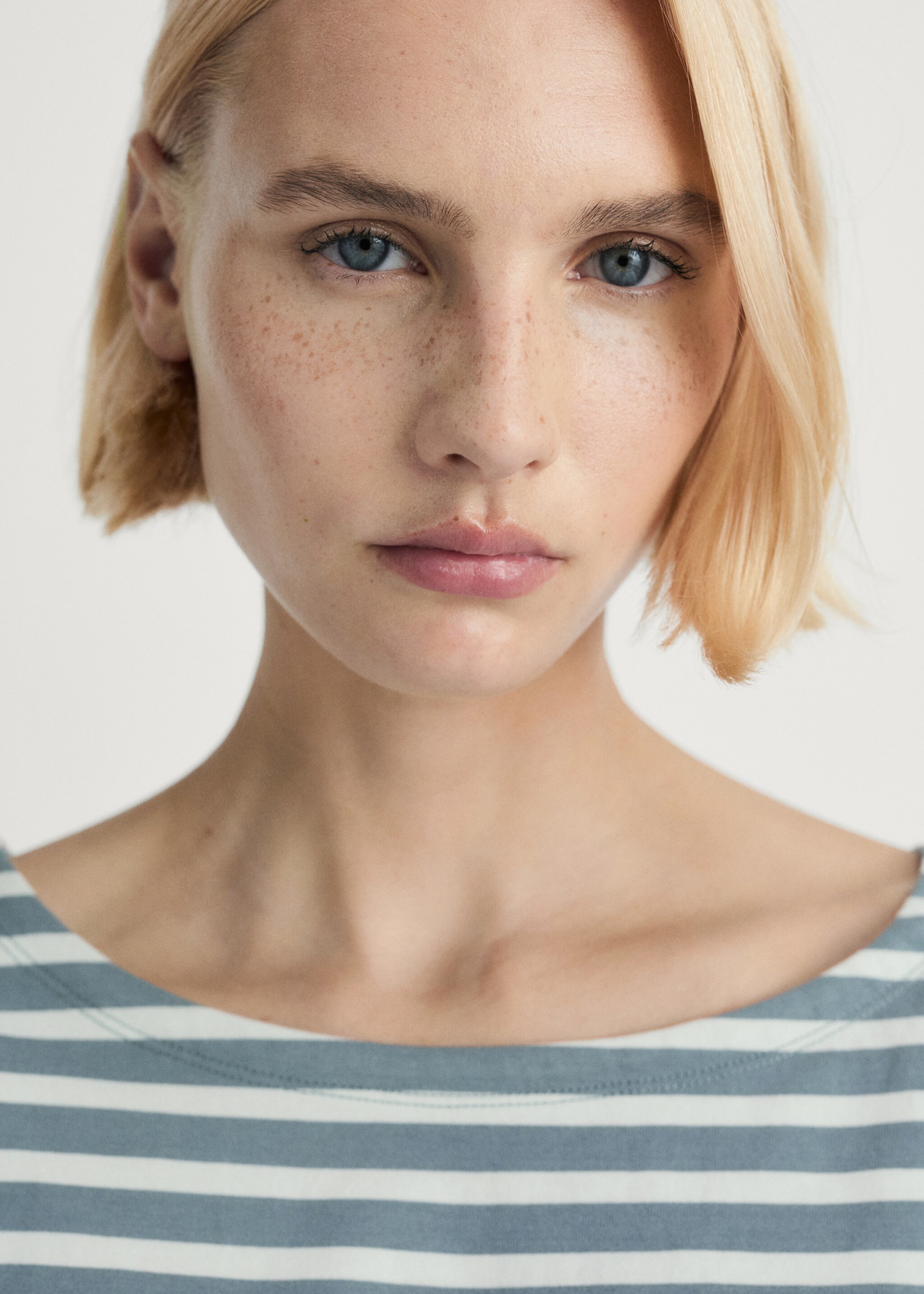 Woven cotton striped t-shirt - Details of the article 1, Green. Ref: 87092895-00.
