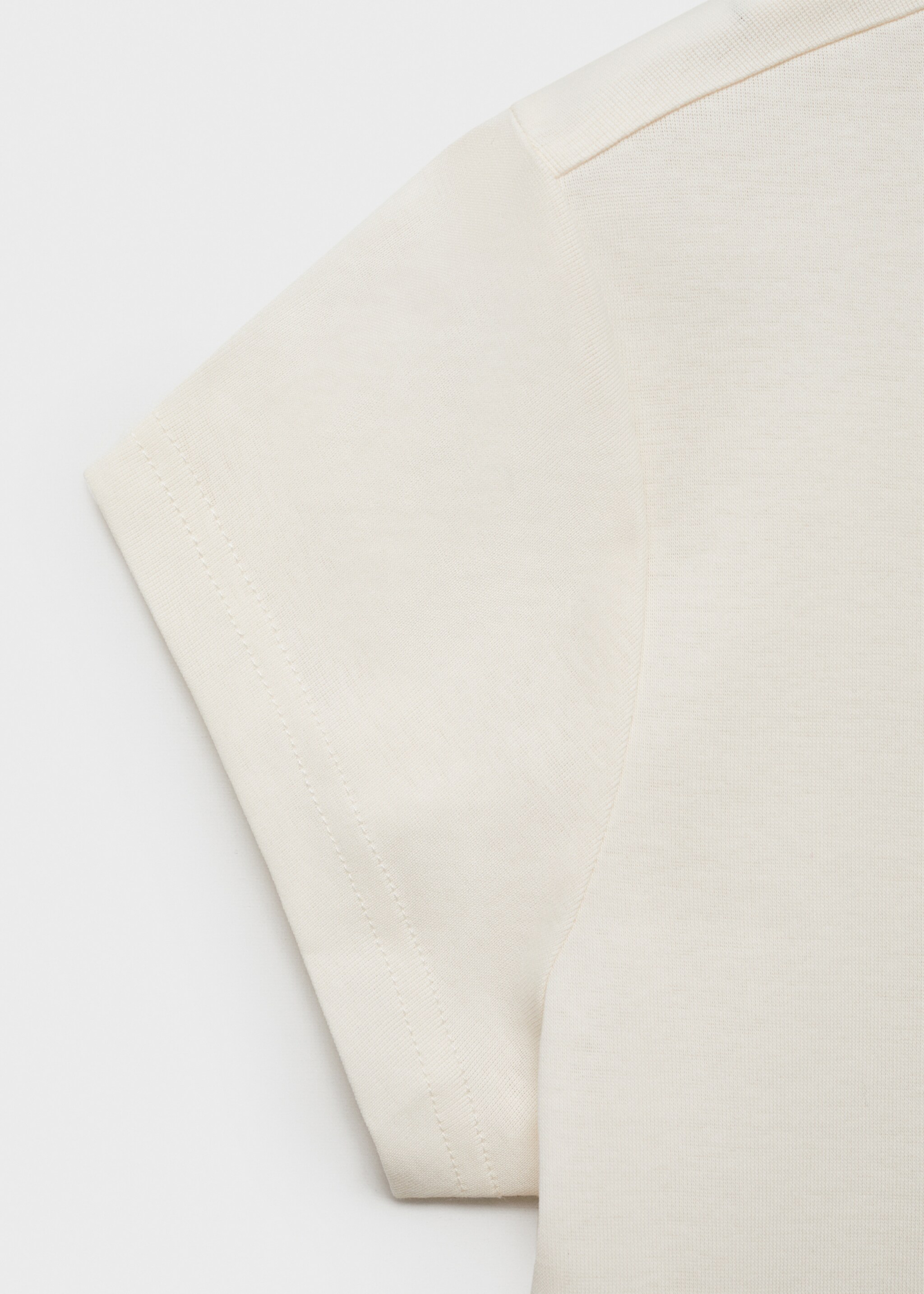 T-shirt 100 % coton manches courtes - Détail de l'article 8, Écru. Ref: 87092898-00.