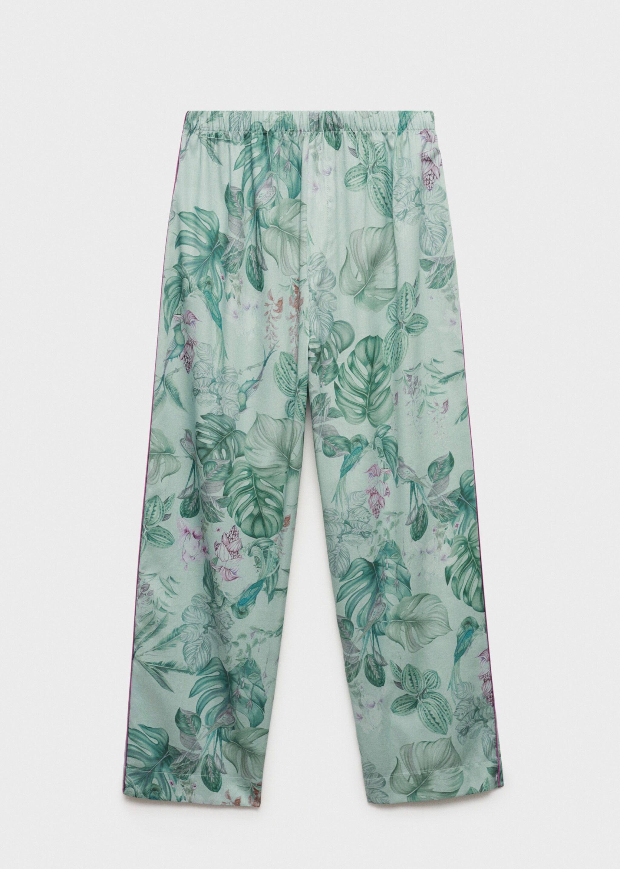 Tropical-print pyjama trousers - Article without model, Green. Ref: 87092917-00.