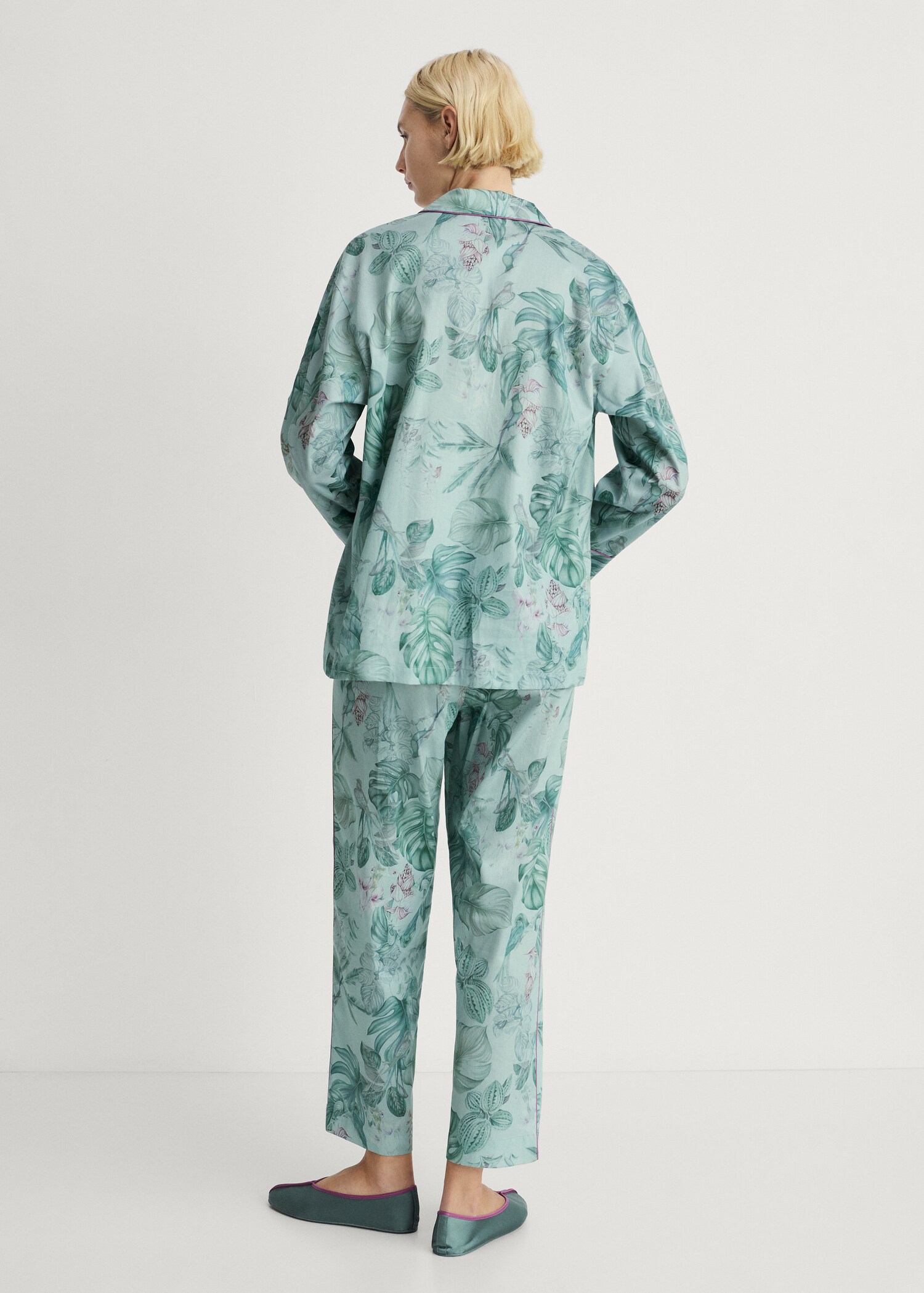 Tropical-print pyjama trousers - Reverse of the article