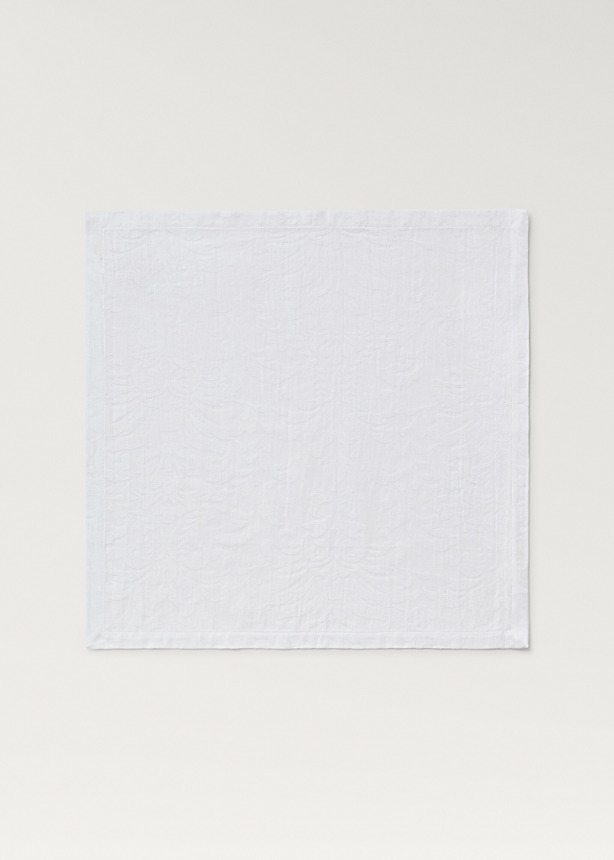 Cotton jacquard floral napkins - Article without model, White. Ref: 87092949-00.