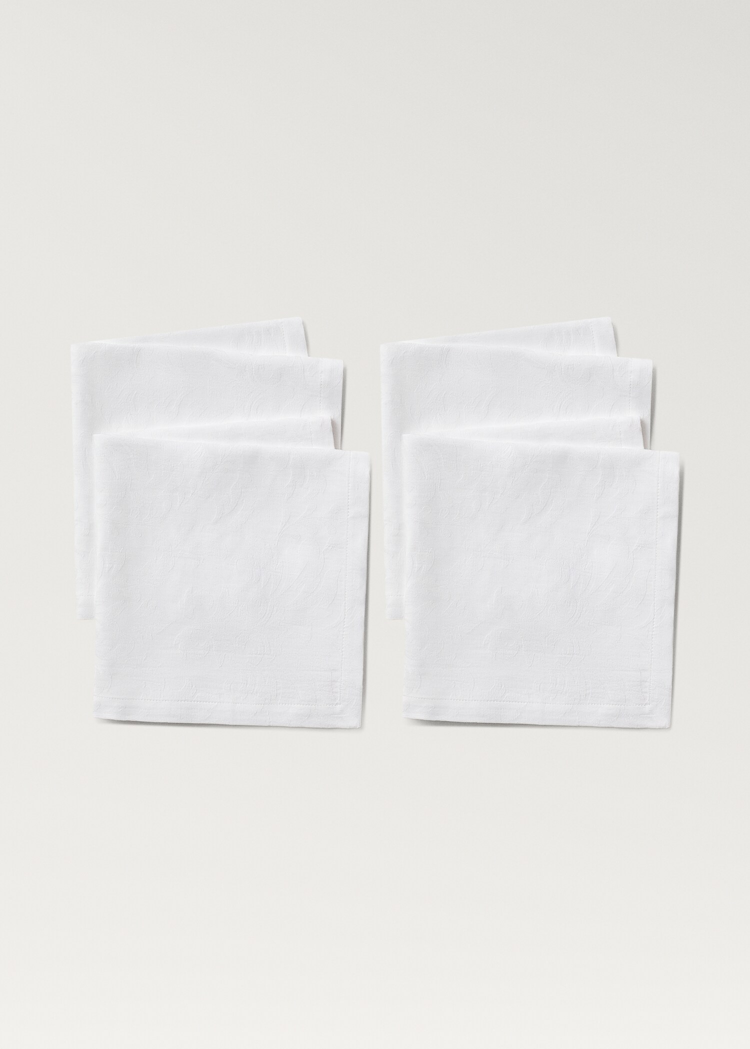 Cotton jacquard floral napkins - Details of the article 1
