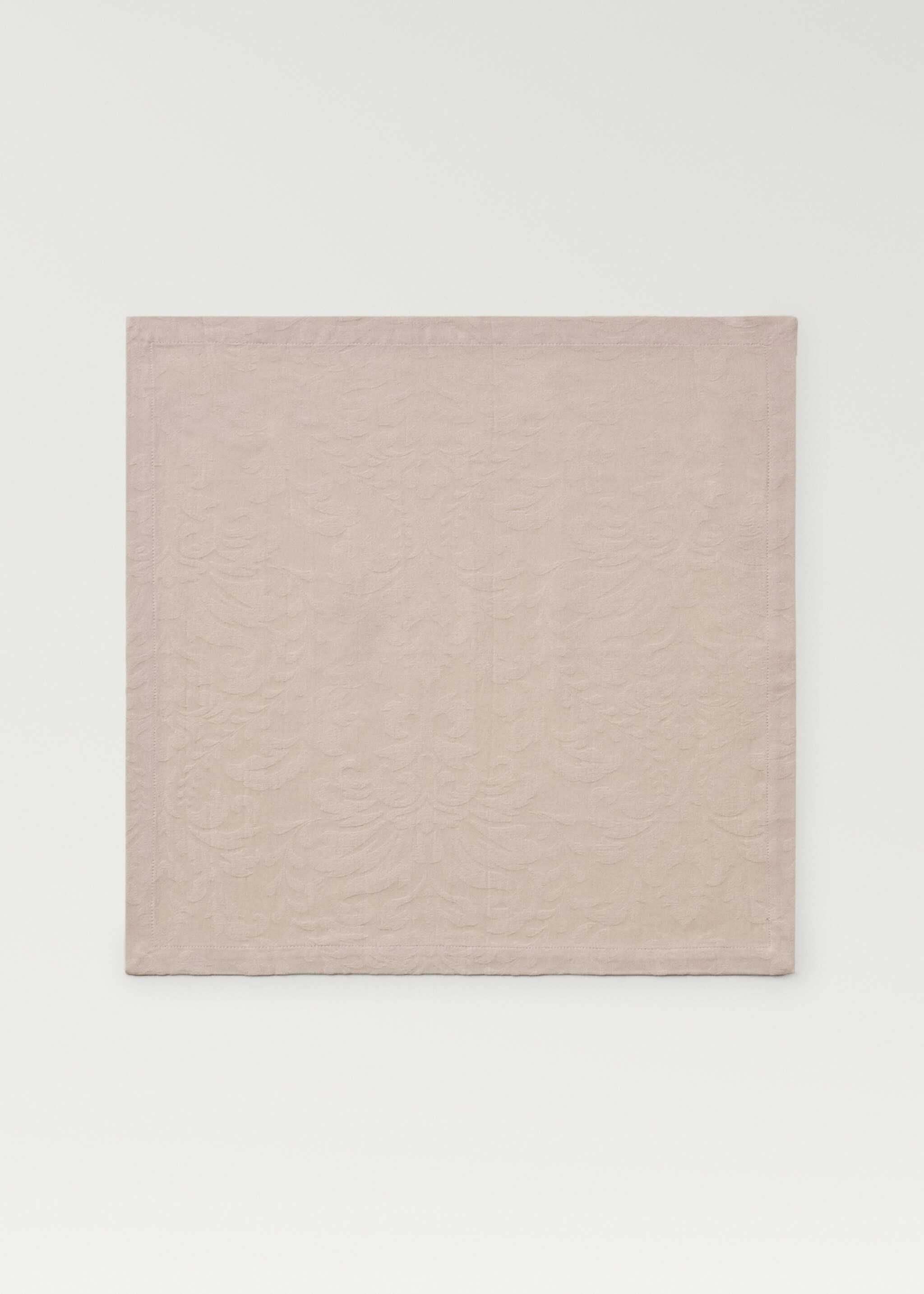 Cotton jacquard floral napkins - Article without model, Beige. Ref: 87092949-00.