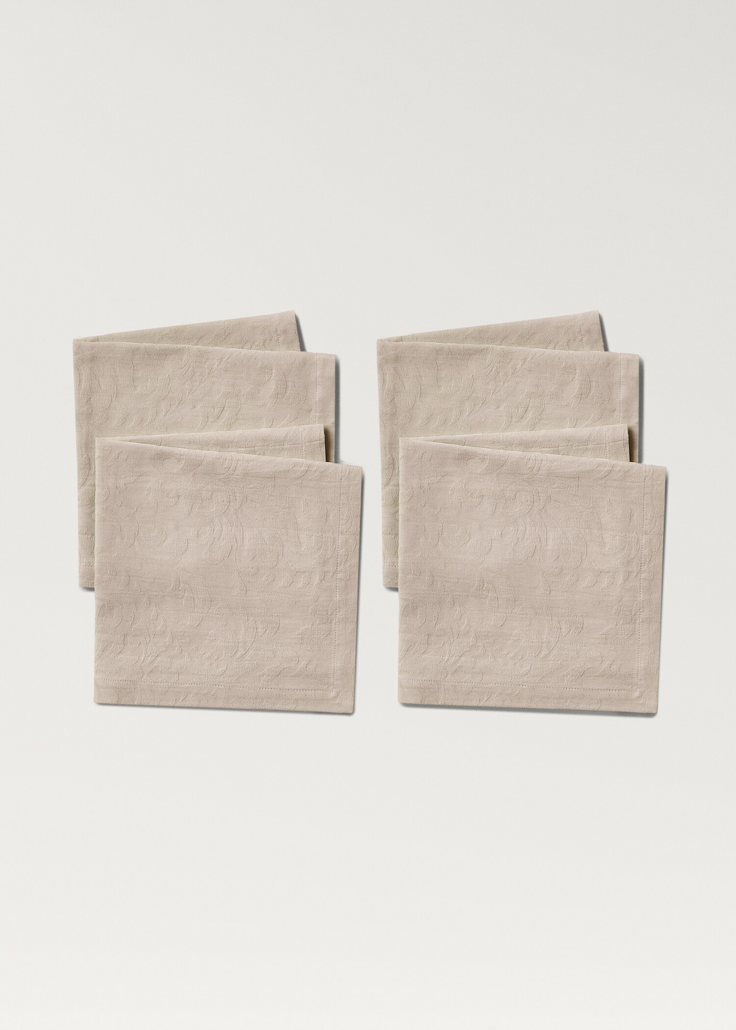 Cotton jacquard floral napkins - Details of the article 1