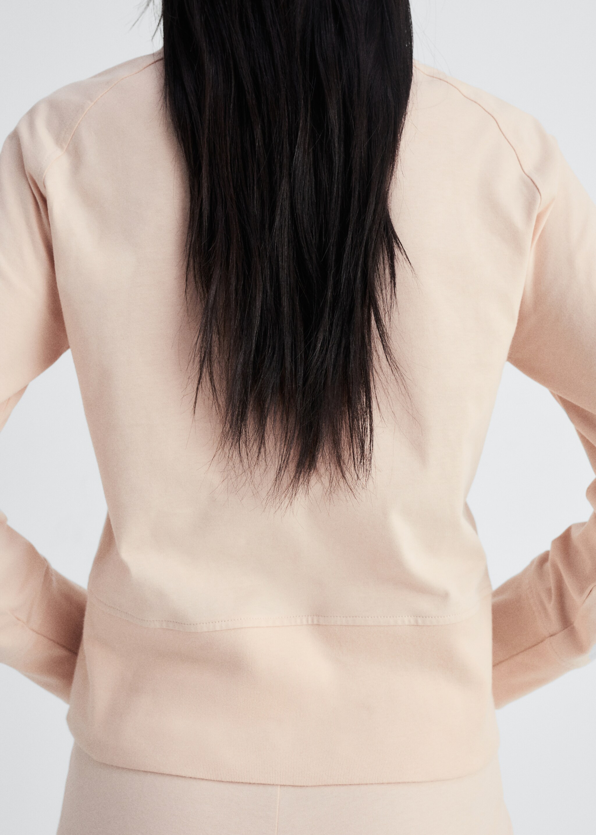 Cotton sweatshirt with soft finish - Reverse of the article, Salmon. Ref: 87092970-00.