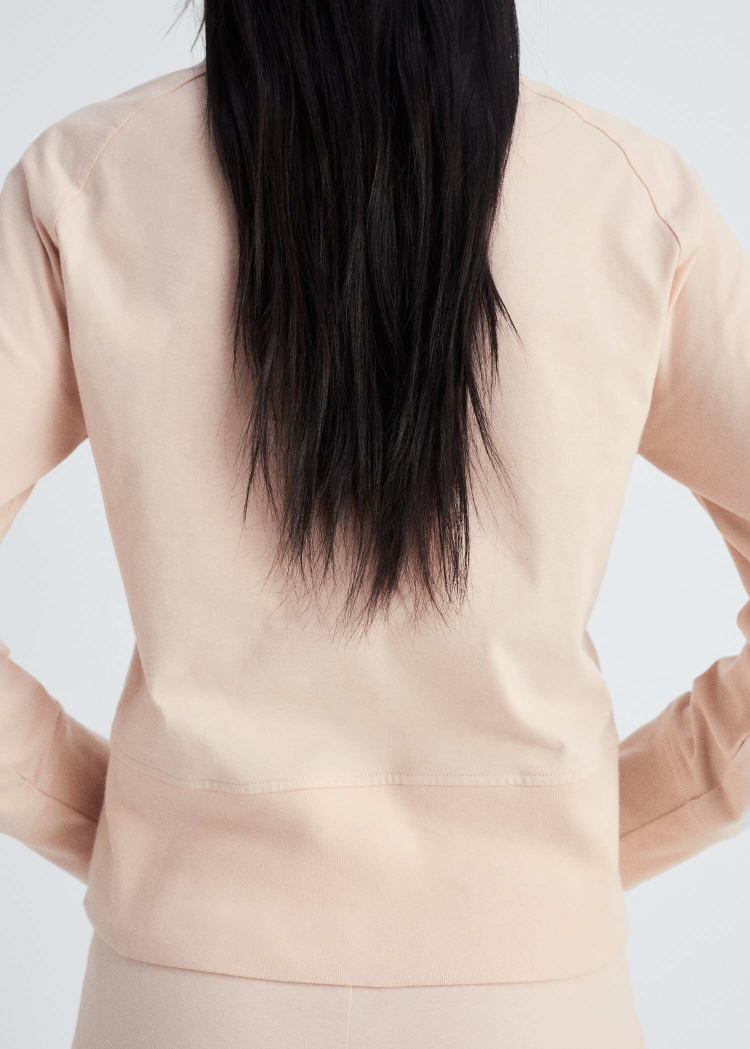 Cotton sweatshirt with soft finish - Reverse of the article