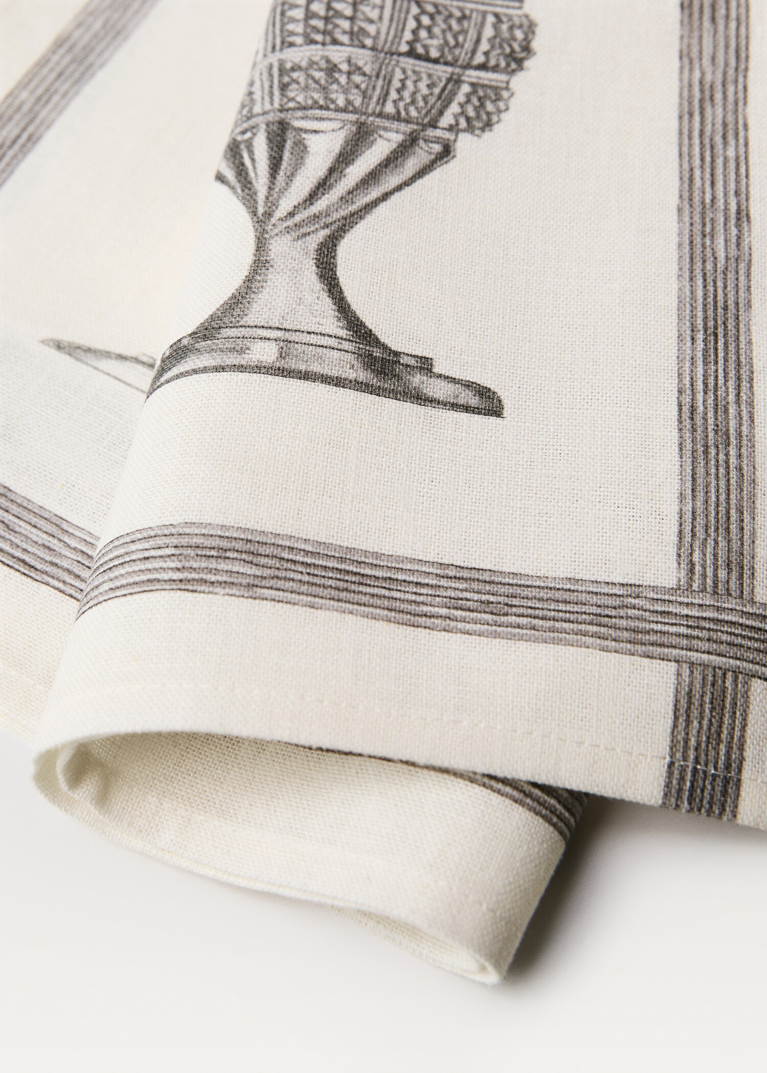 Cotton linen napkins with glasses print - Details of the article 1