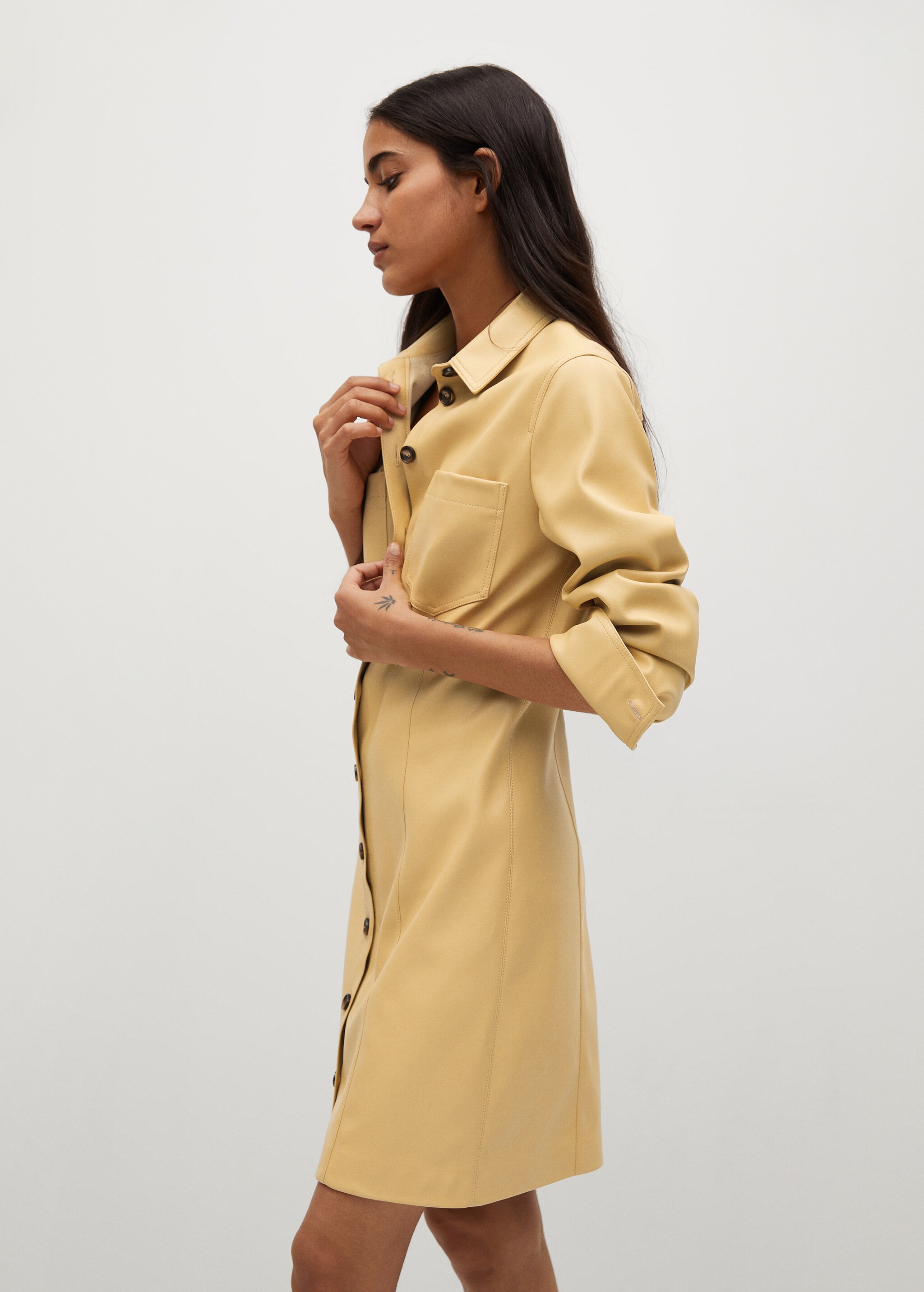 Vestido camisero efecto piel - Detalle del artículo 3