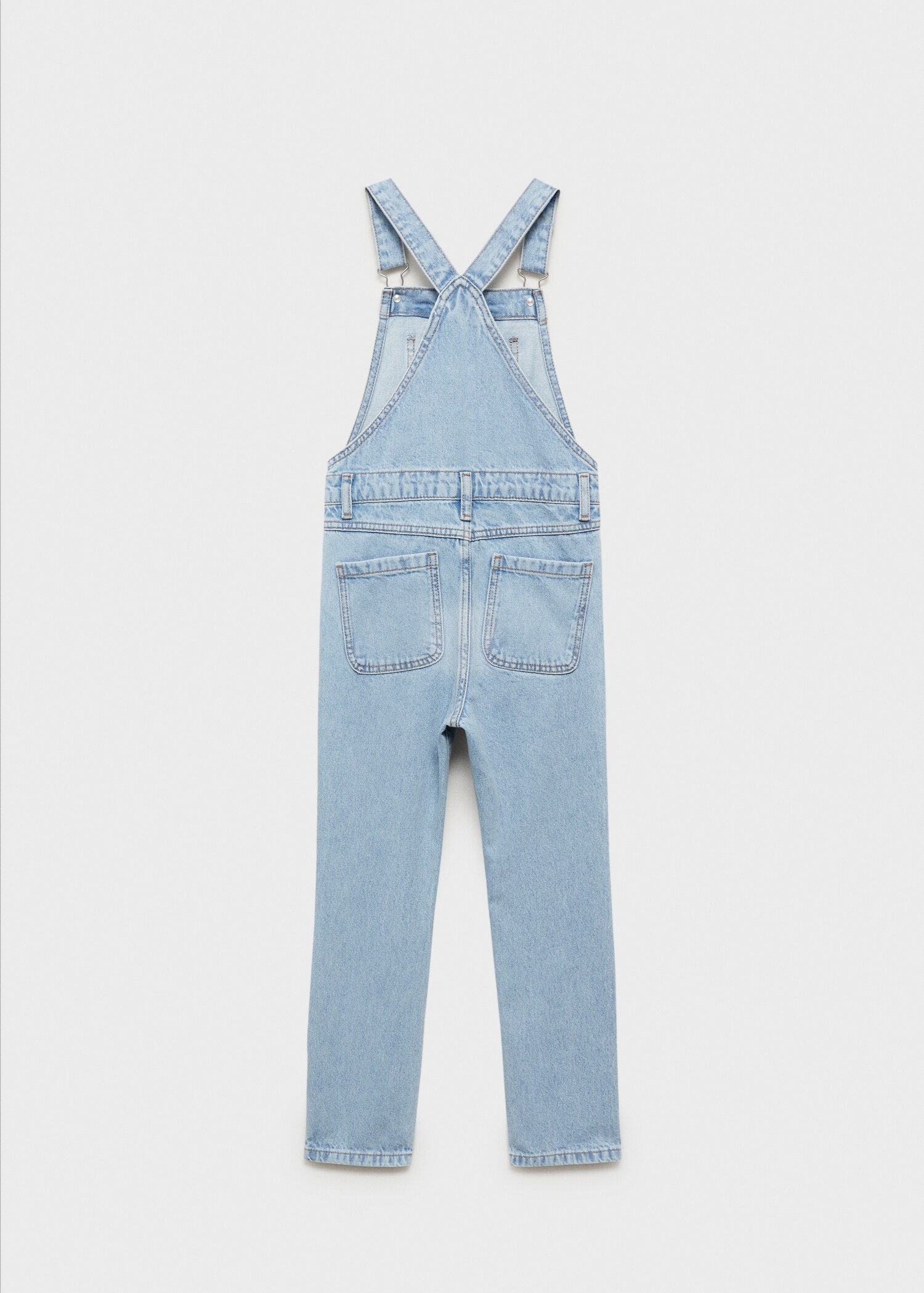 Long denim dungarees - Reverse of the article