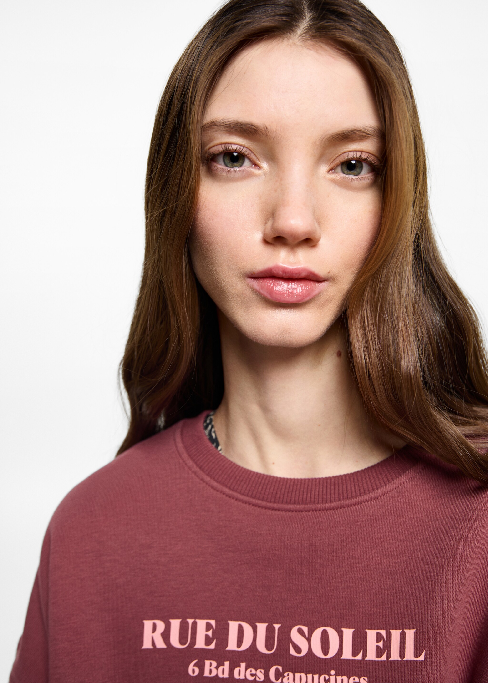 Message sweatshirt - Details of the article 1, Maroon. Ref: 87093272-00.