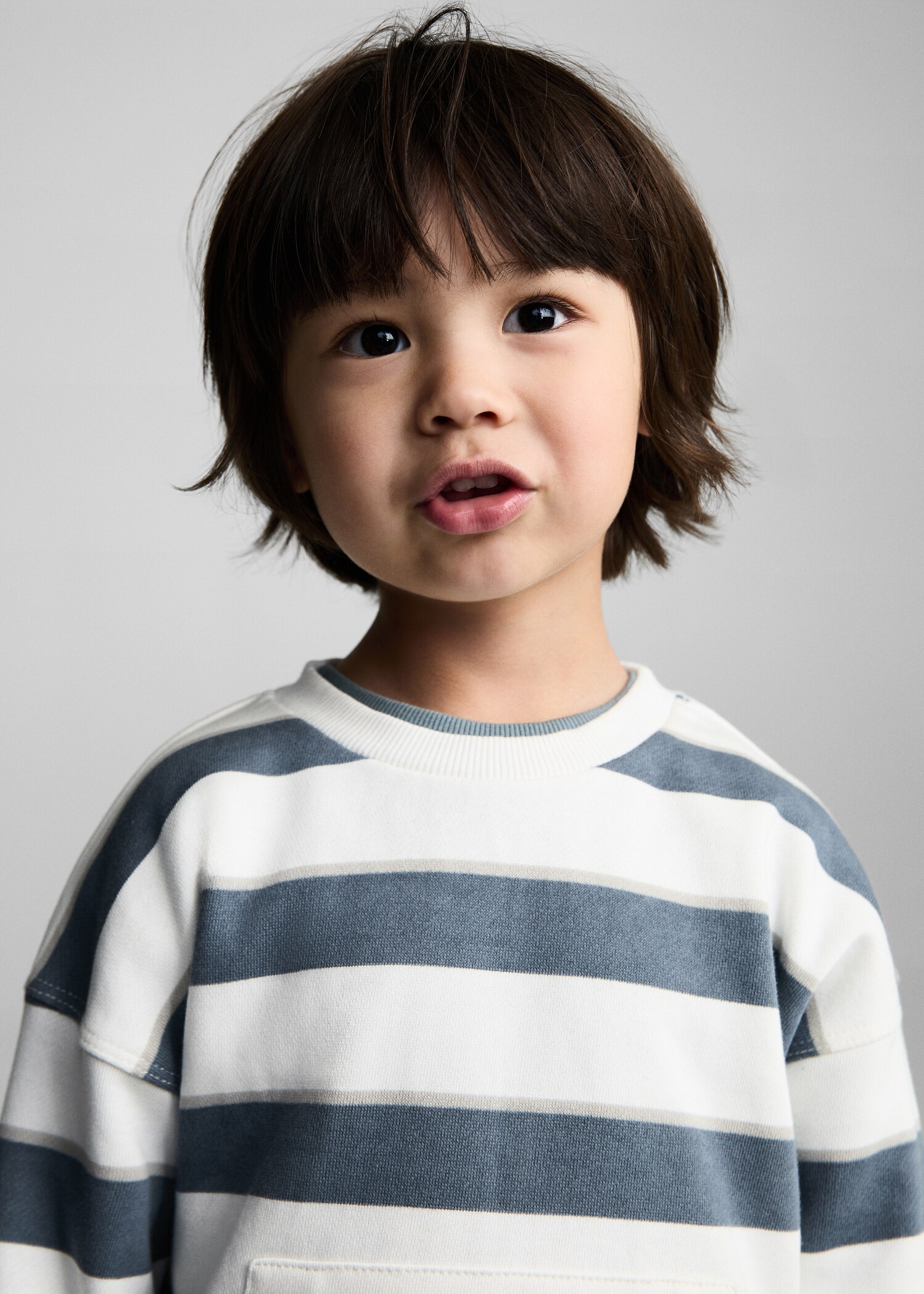 Gestreiftes Baumwoll-Sweatshirt - Detail des Artikels 1