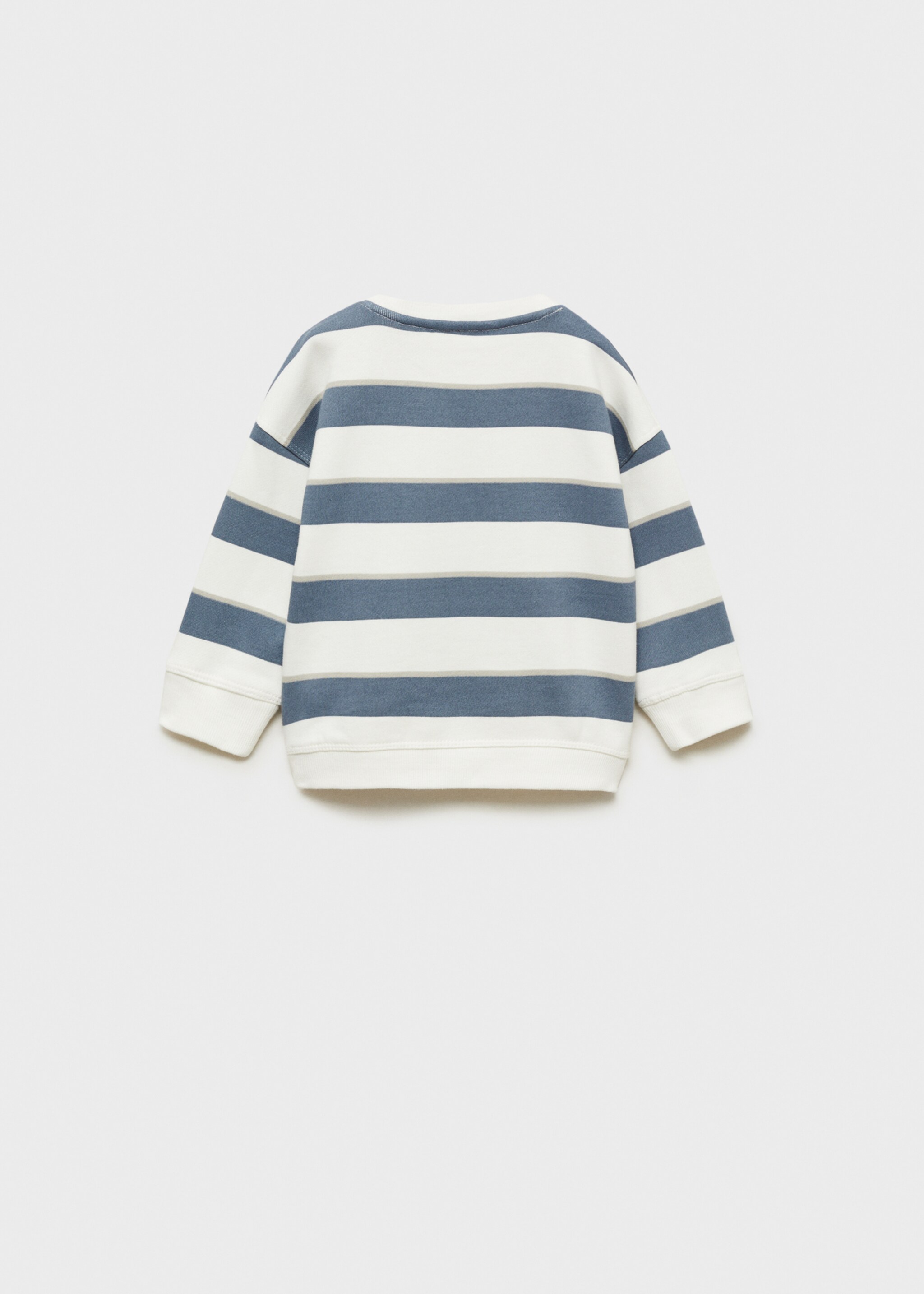 Gestreiftes Baumwoll-Sweatshirt - Rückseite des Artikels, Blau. Ref: 87093273-00.