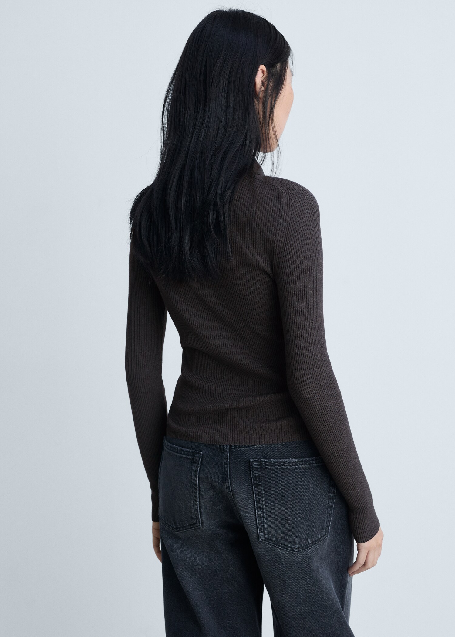 Zipped knit cardigan - Reverse of the article