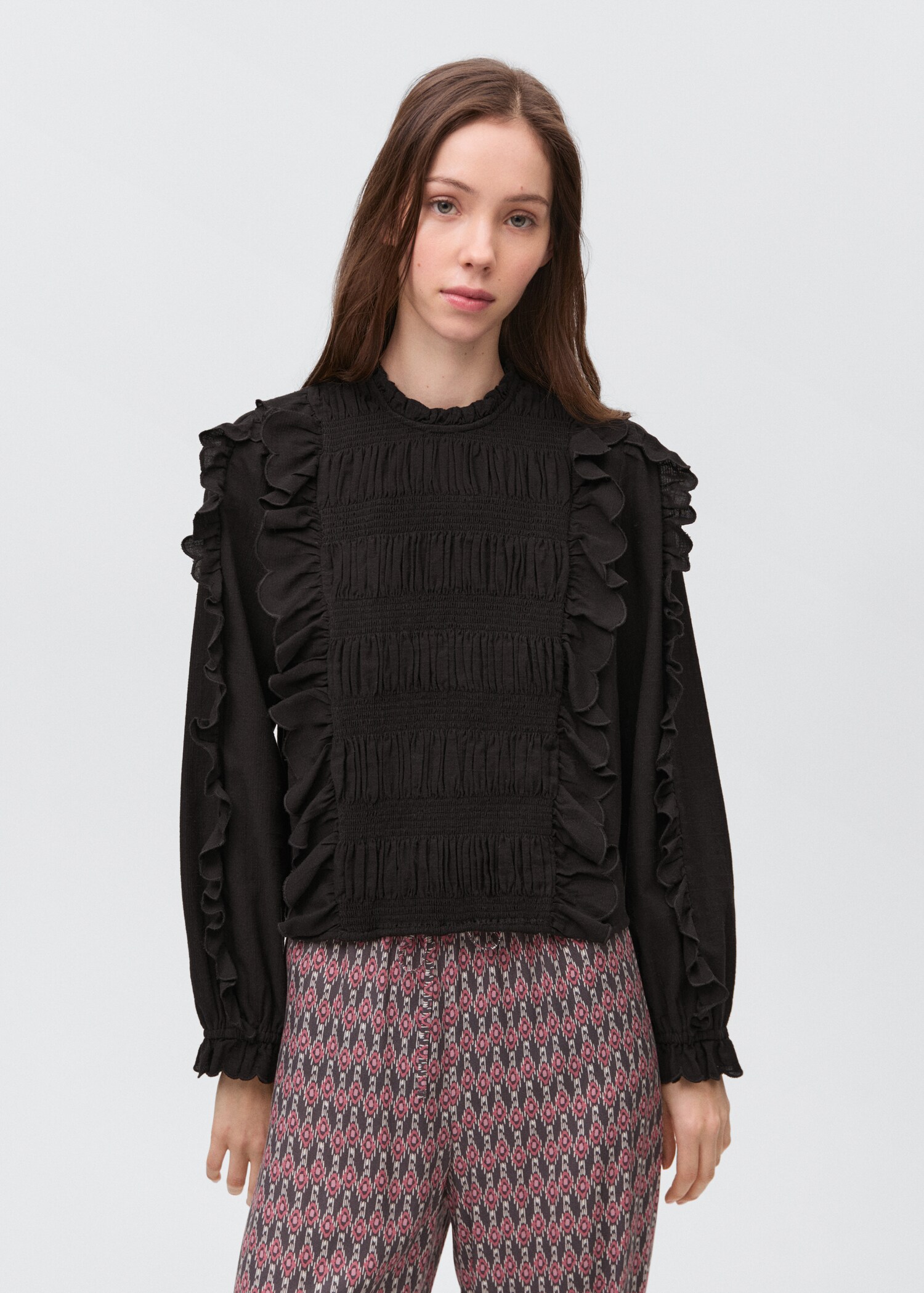 Blouse froncée volants - Plan moyen