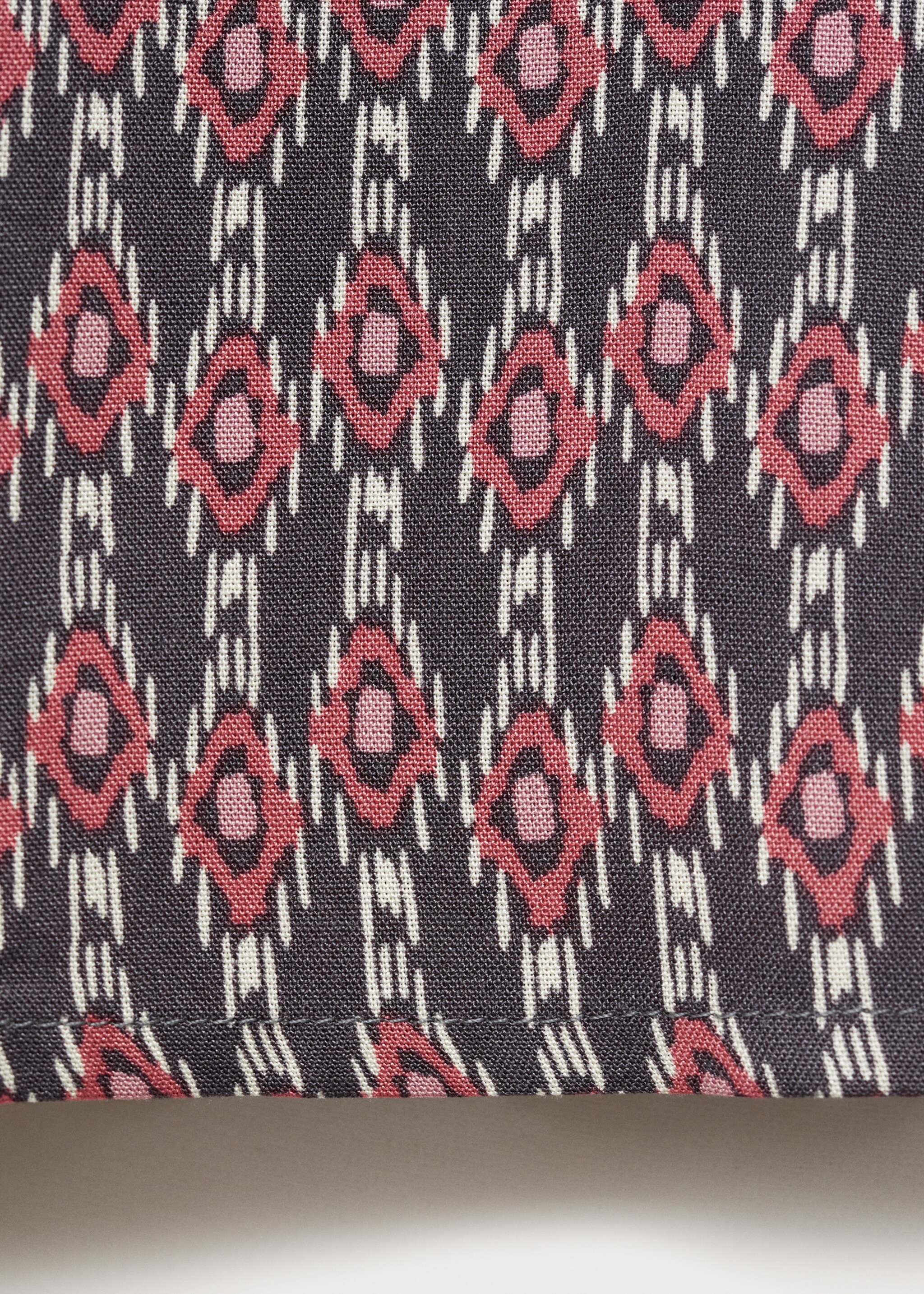 Flowy printed trousers - Details of the article 0, Maroon. Ref: 87093278-00.