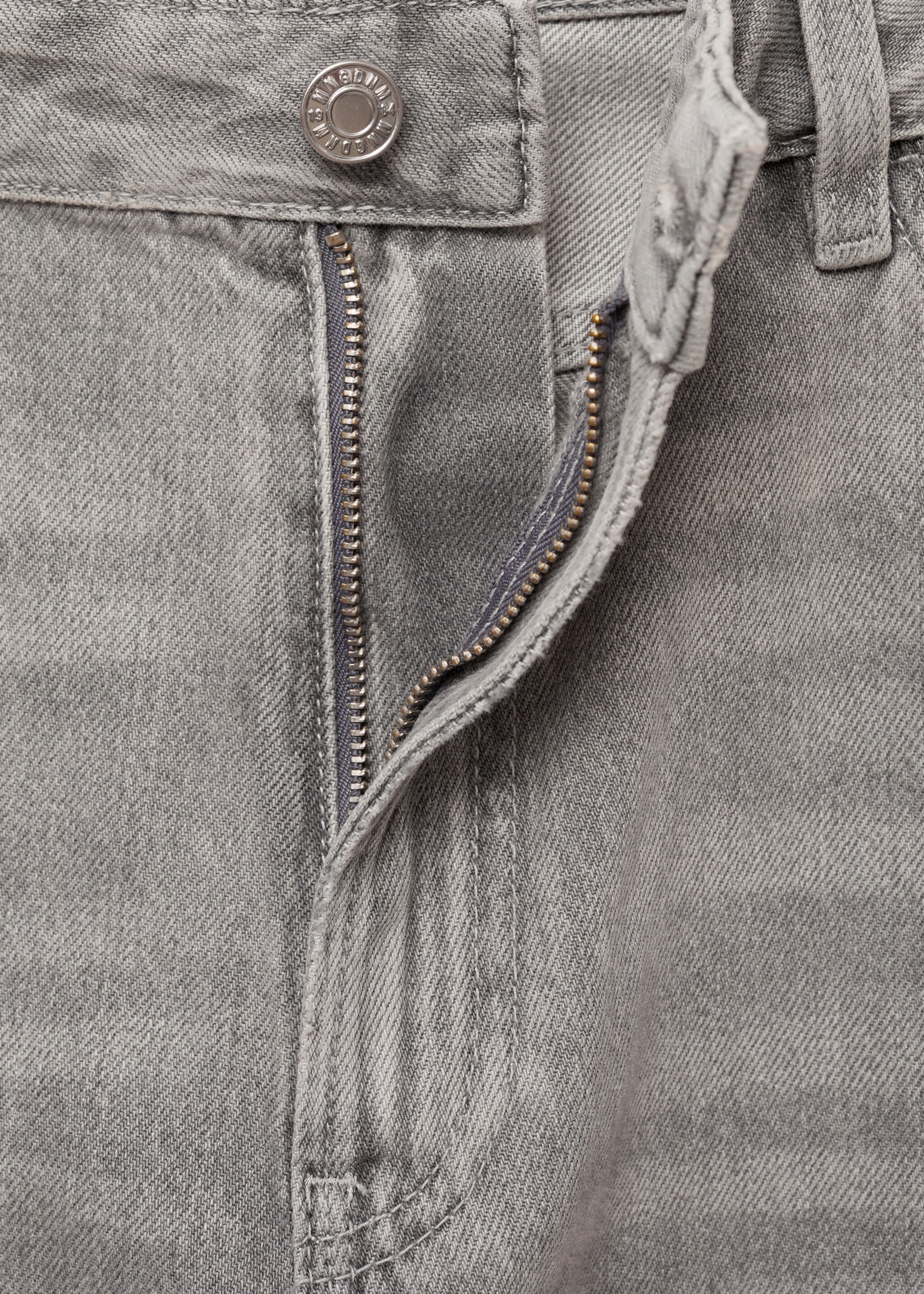 Gerade Jeans Miami mit mittlerer Bundhöhe - Detail des Artikels 0, Denim Grau. Ref: 87093293-00.