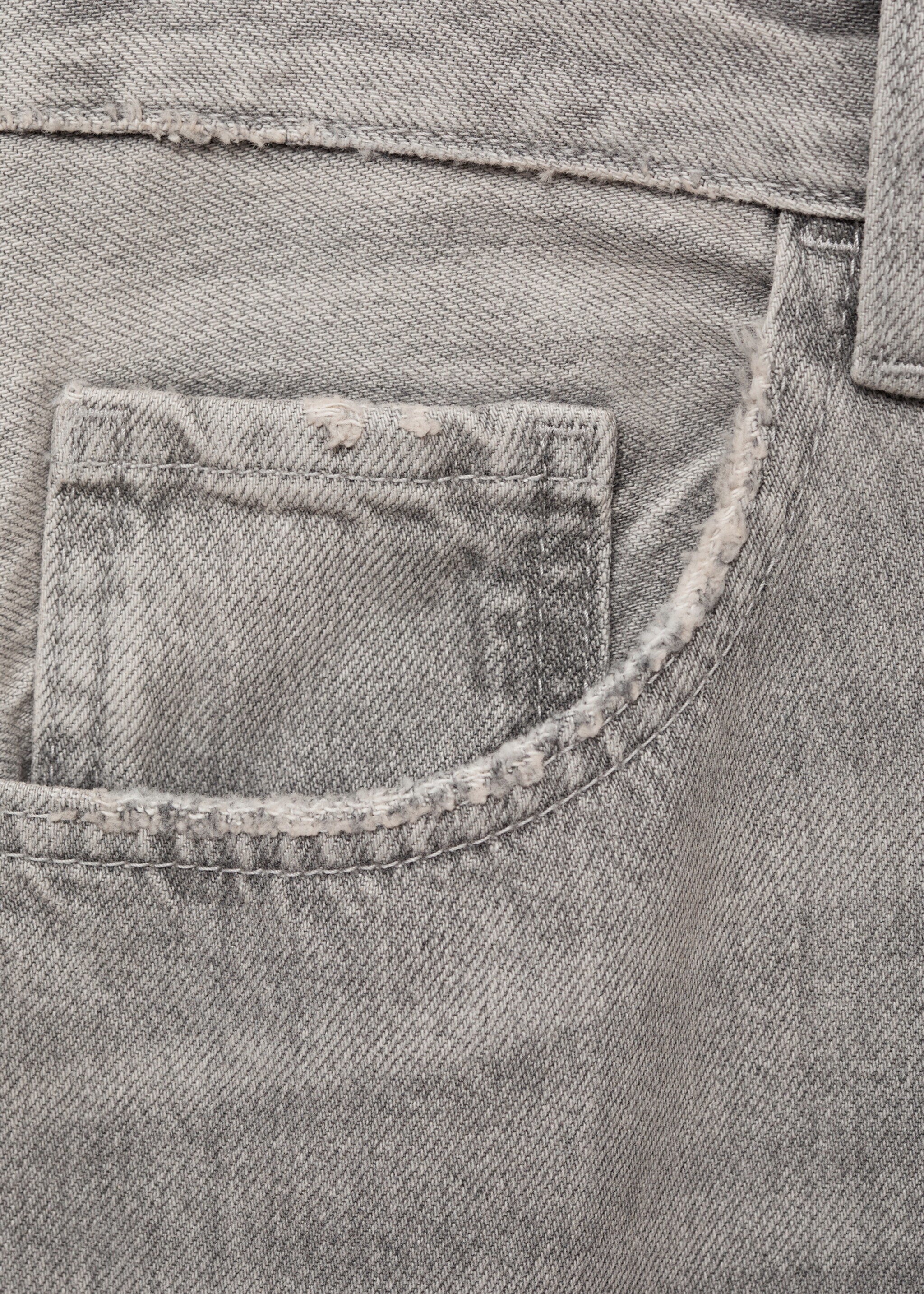 Gerade Jeans Miami mit mittlerer Bundhöhe - Detail des Artikels 8, Denim Grau. Ref: 87093293-00.