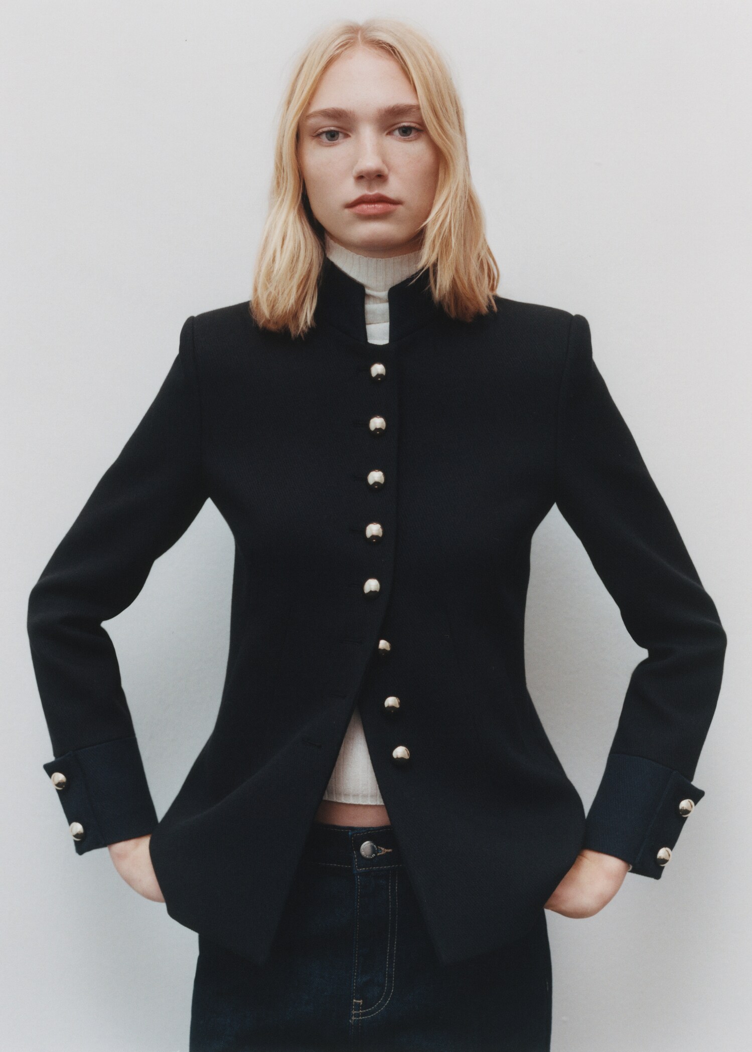 Veste à col officier boutons bijoux - Détail de l'article 7