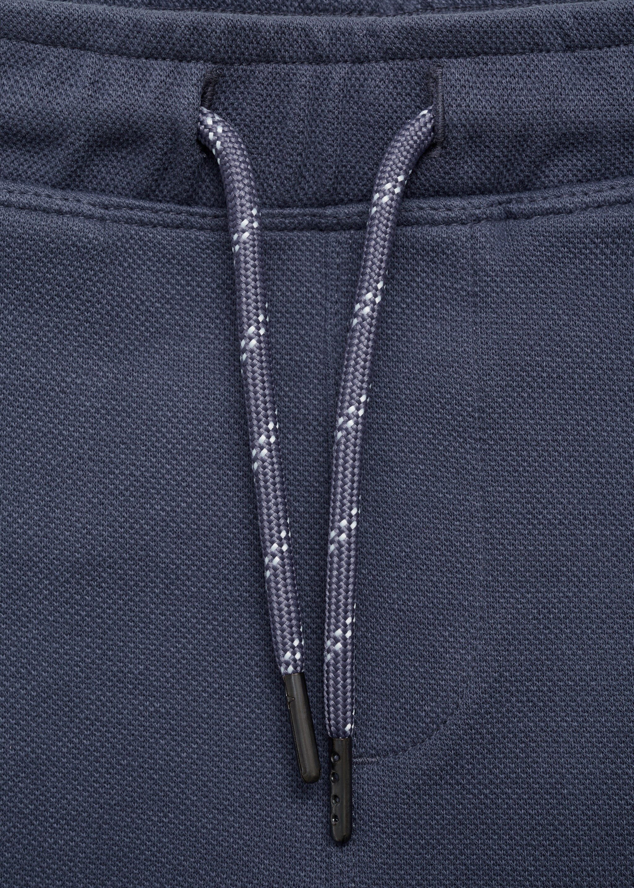 Drawstring jogger trousers - Details of the article 8, Blue. Ref: 87093633-00.