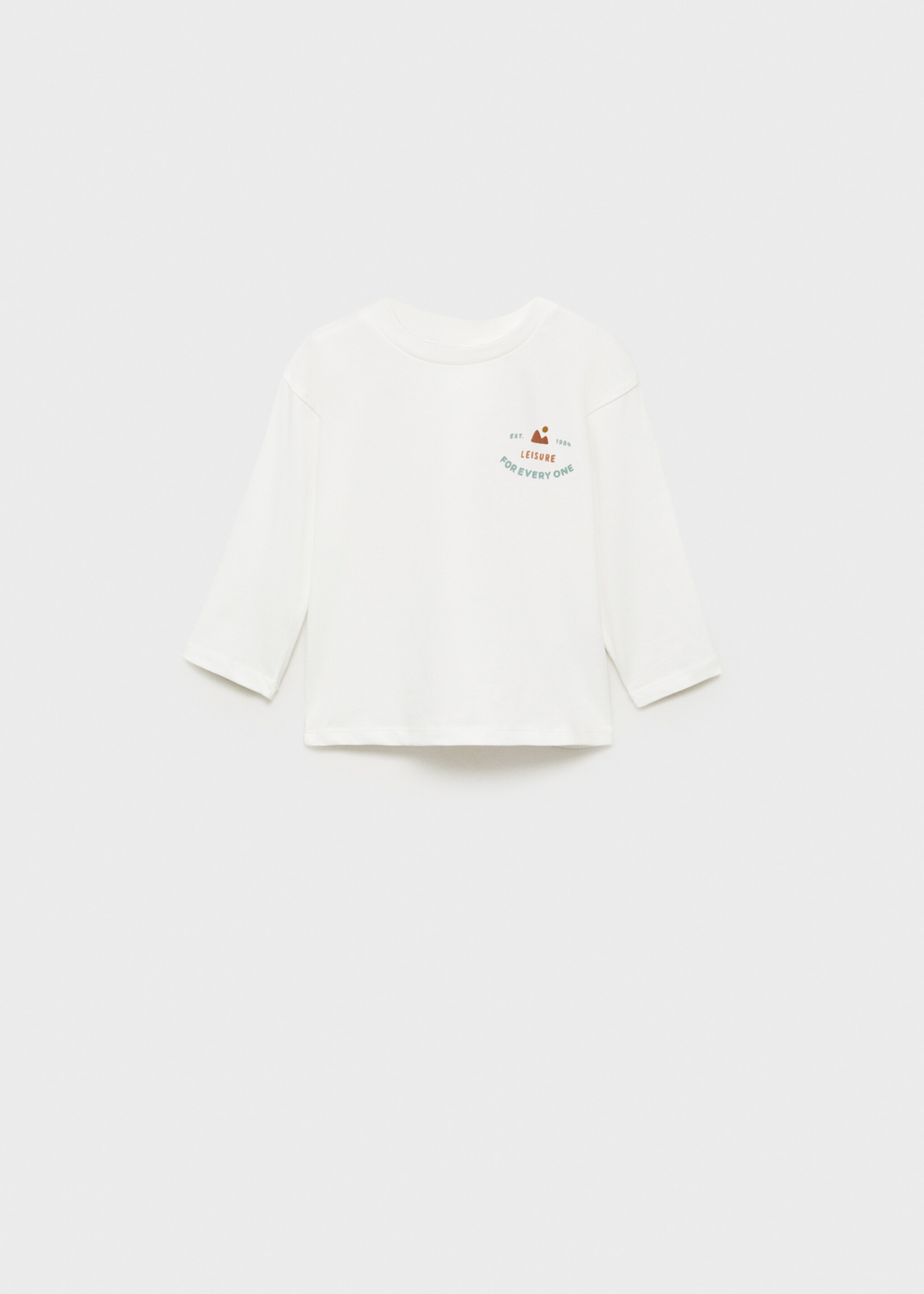 Bedrucktes Baumwoll-T-Shirt - Artikel ohne Model, Cremeweiß. Ref: 87093640-00.