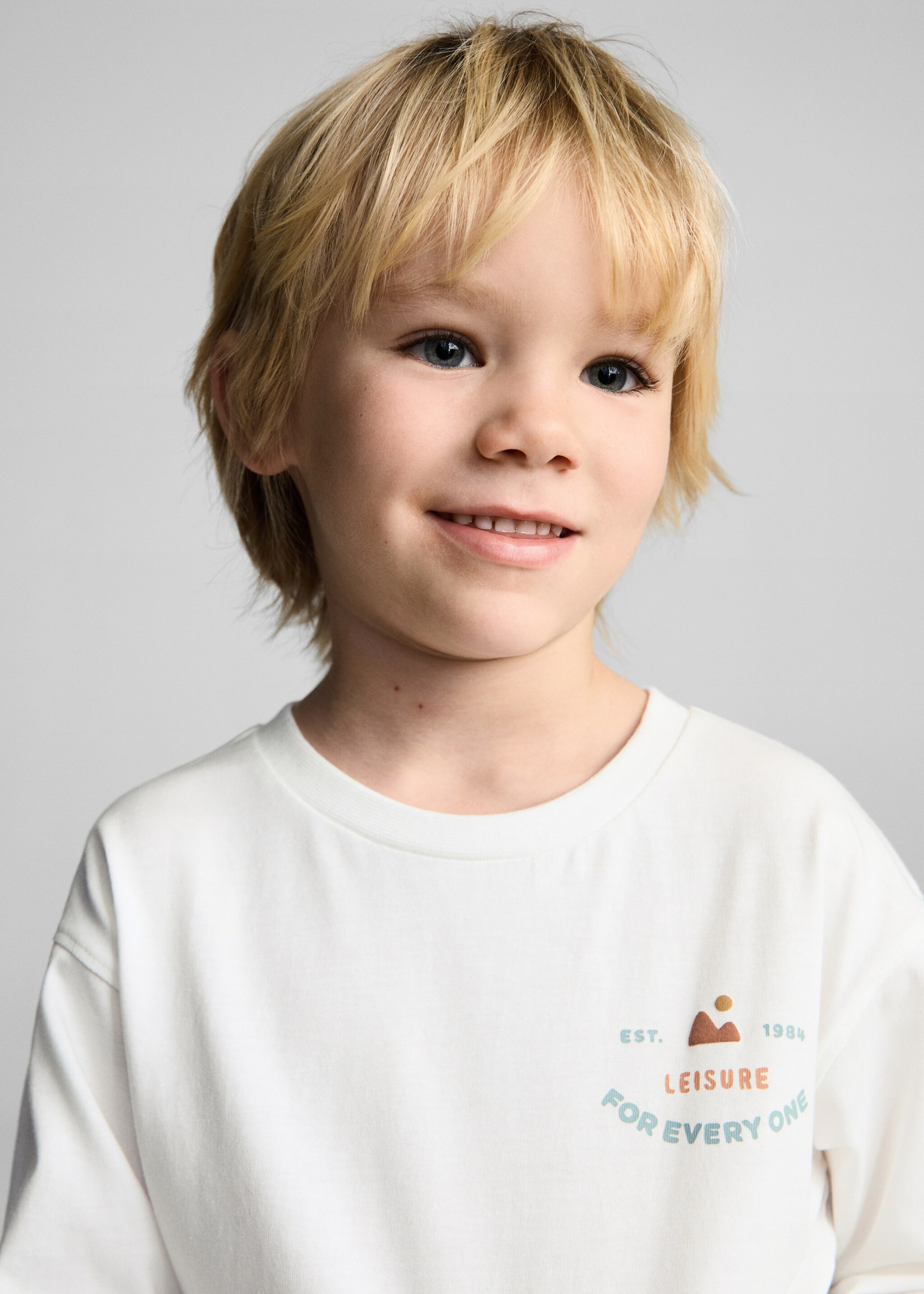 Bedrucktes Baumwoll-T-Shirt - Detail des Artikels 1, Cremeweiß. Ref: 87093640-00.