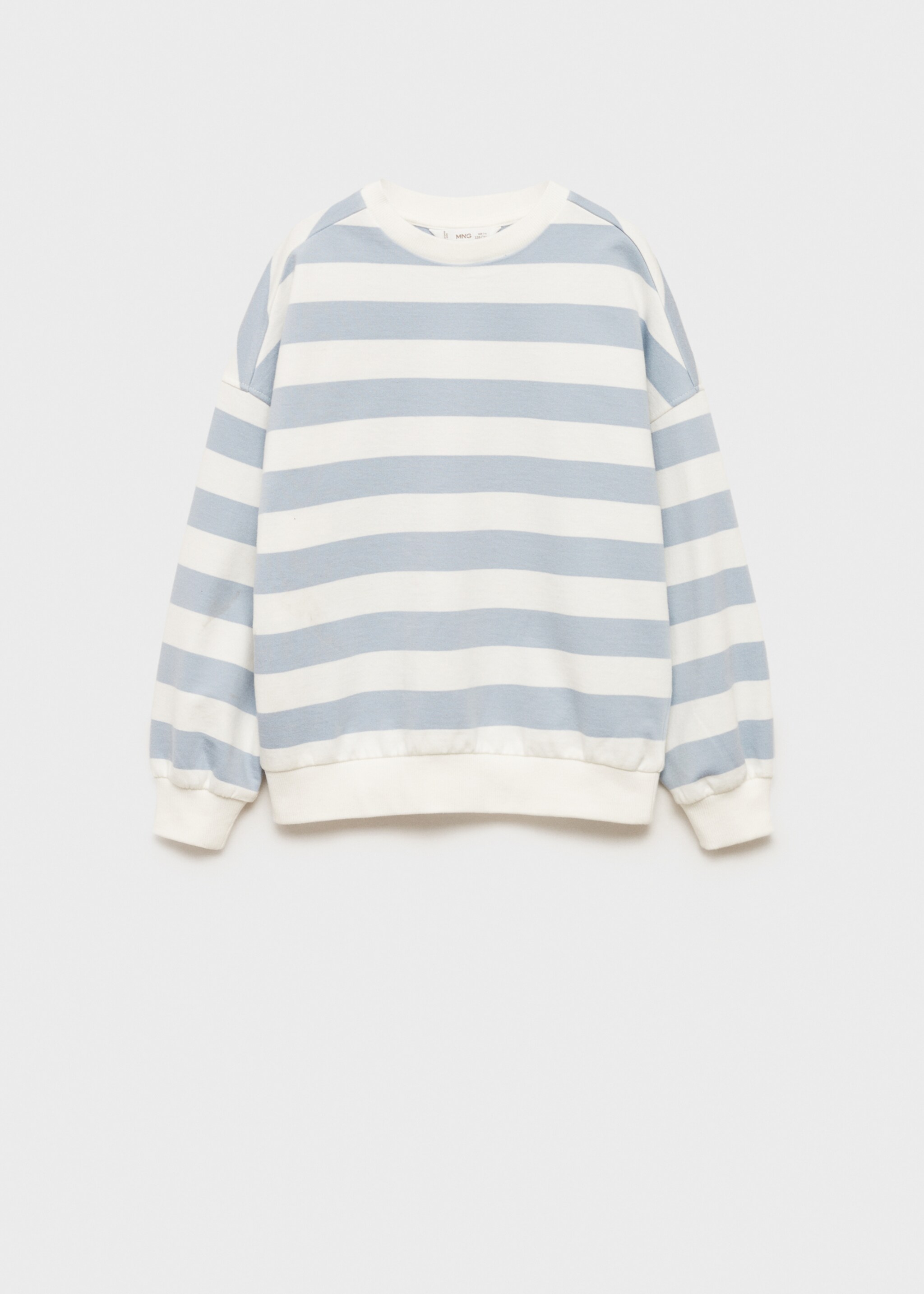 Striped cotton-blend sweatshirt - Article without model, Sky Blue. Ref: 87093642-00.