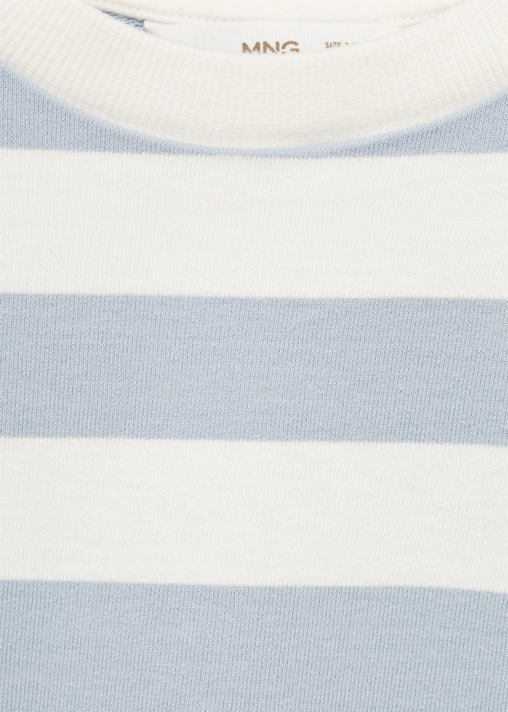 Striped cotton-blend sweatshirt - Details of the article 8, Sky Blue. Ref: 87093642-00.
