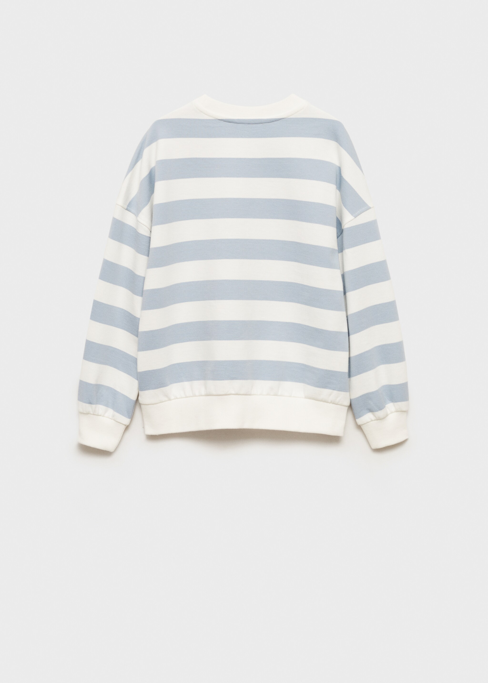 Striped cotton-blend sweatshirt - Reverse of the article, Sky Blue. Ref: 87093642-00.