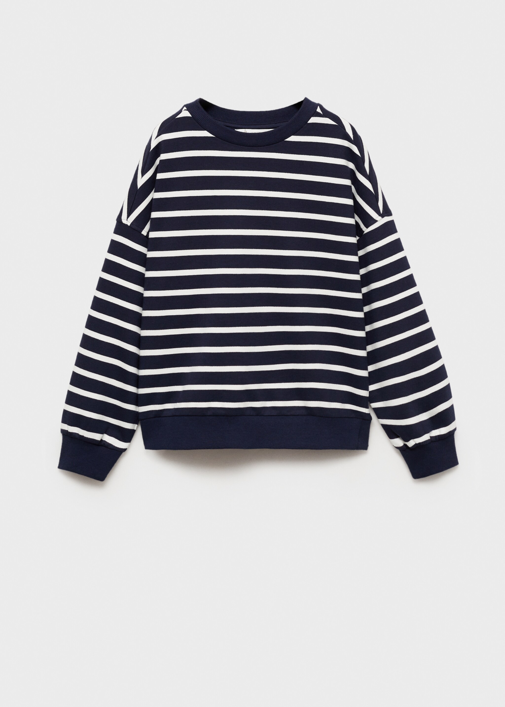 Striped cotton-blend sweatshirt - Article without model, Dark Navy. Ref: 87093642-00.