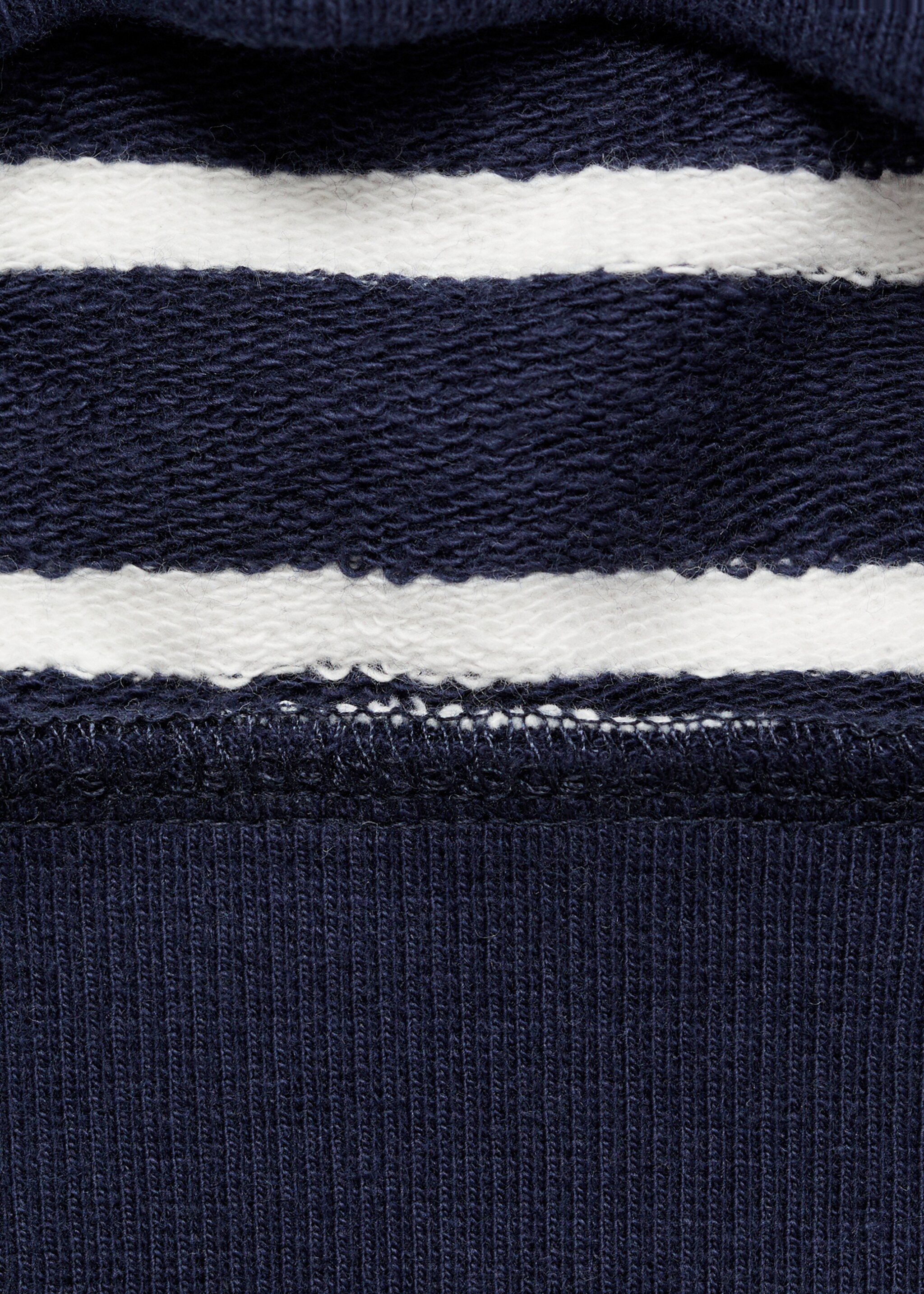 Striped cotton-blend sweatshirt - Details of the article 0, Dark Navy. Ref: 87093642-00.