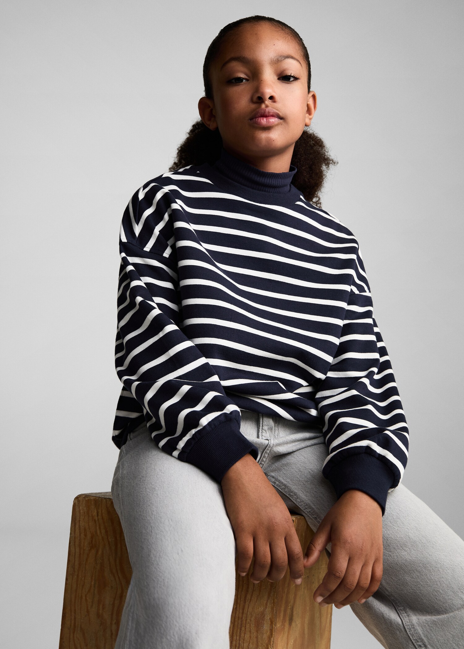 Striped cotton-blend sweatshirt - Details of the article 2