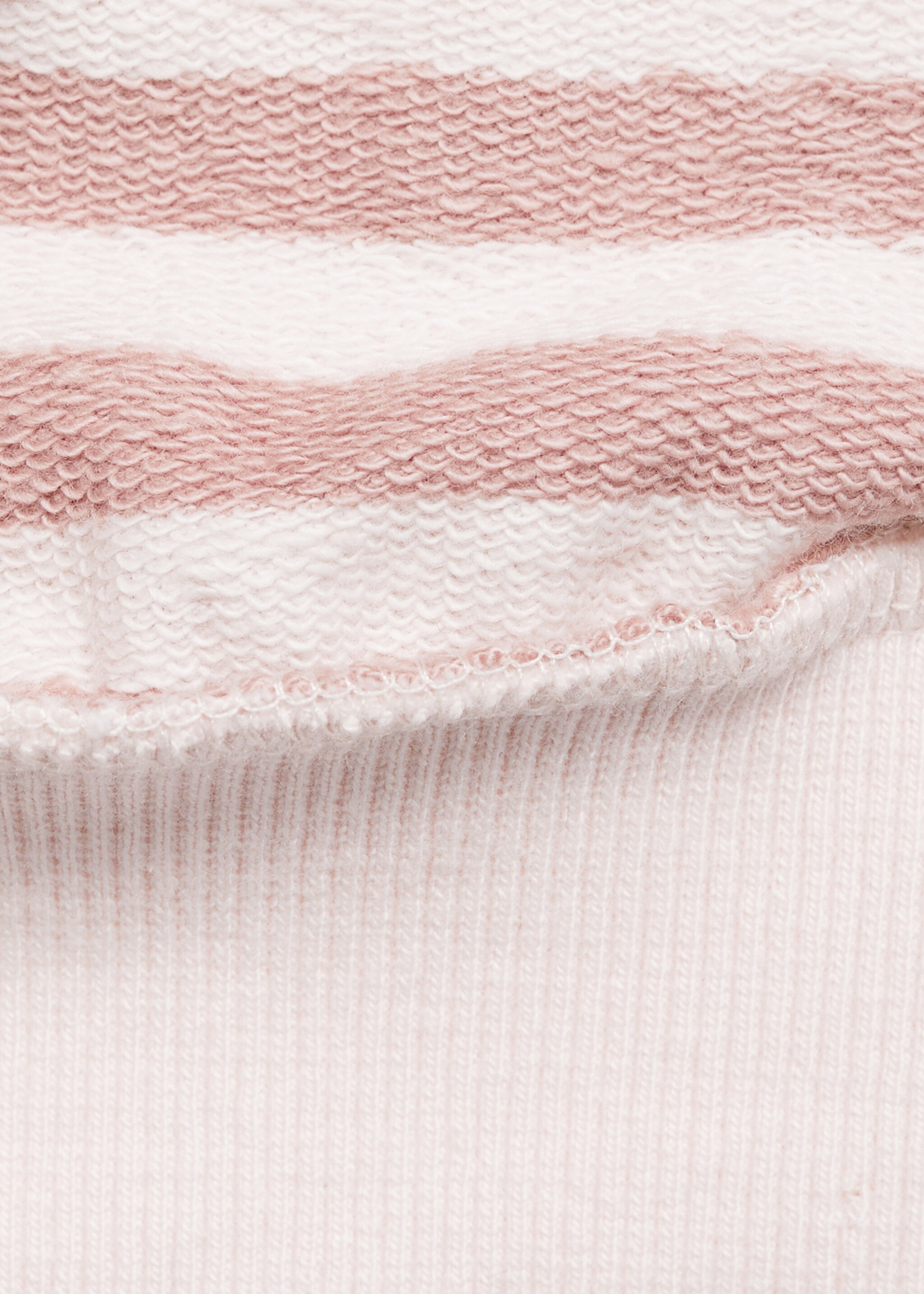 Striped cotton-blend sweatshirt - Details of the article 0, Pink. Ref: 87093642-00.