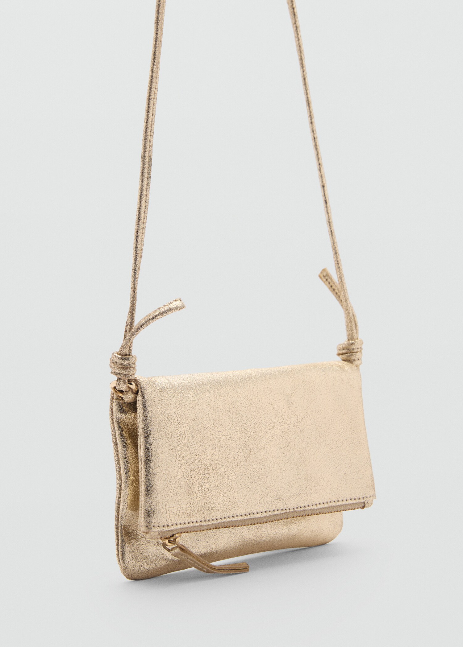 Leather metallic bag - Medium plane