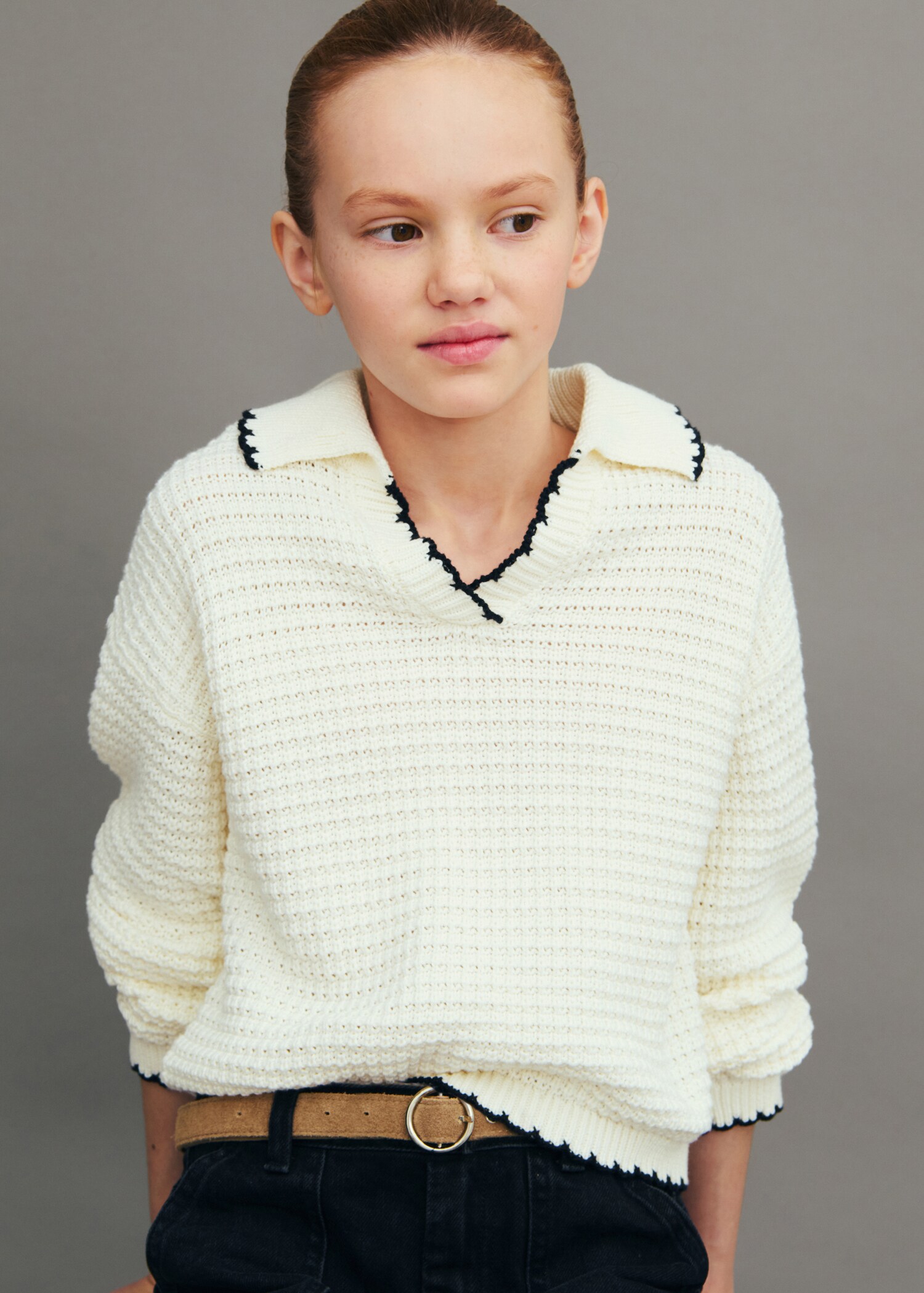 Camp-collar knit sweater - Details of the article 5
