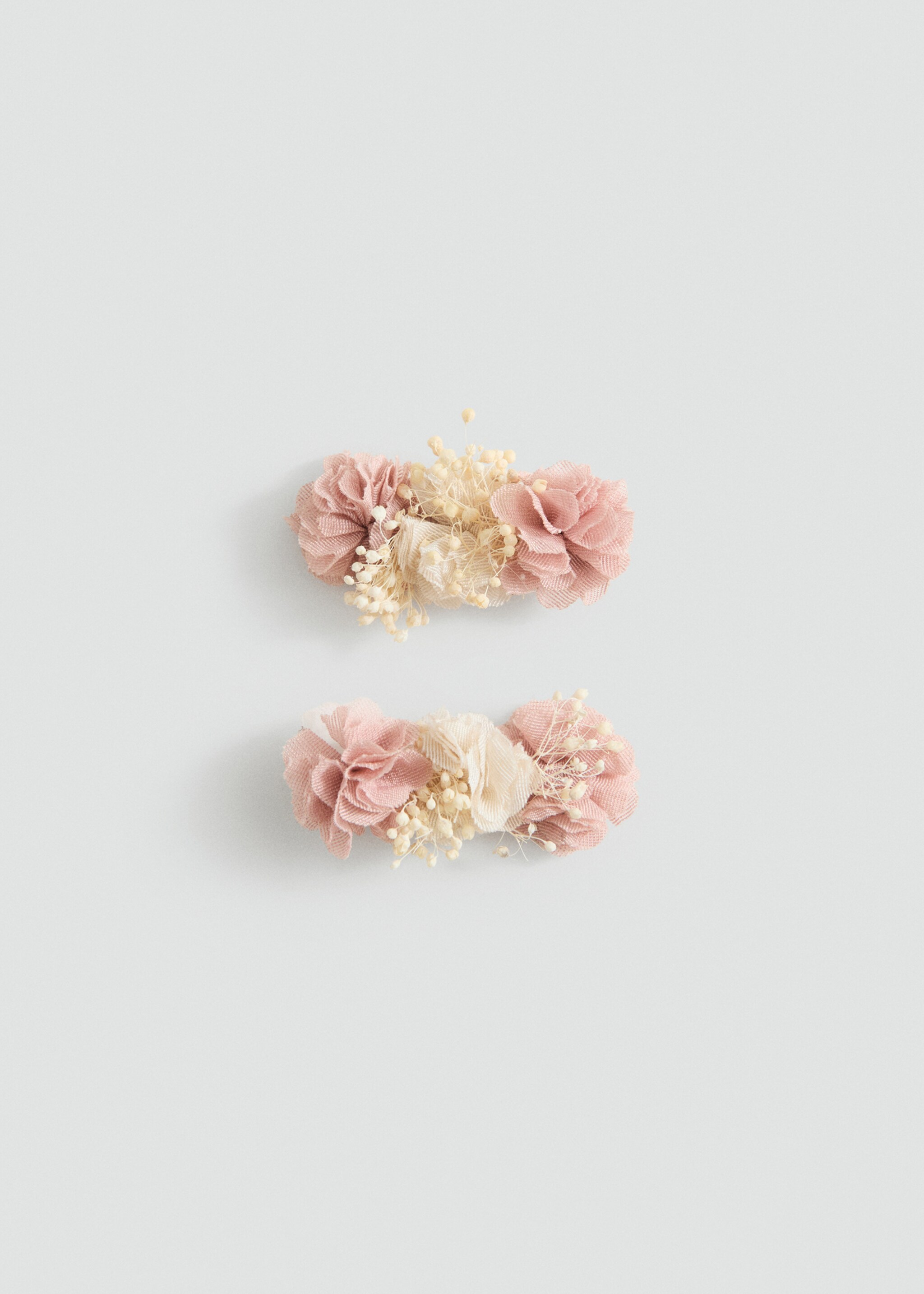 Pack of 2 floral hair clips - Article without model, Pale Pink. Ref: 87093647-00.